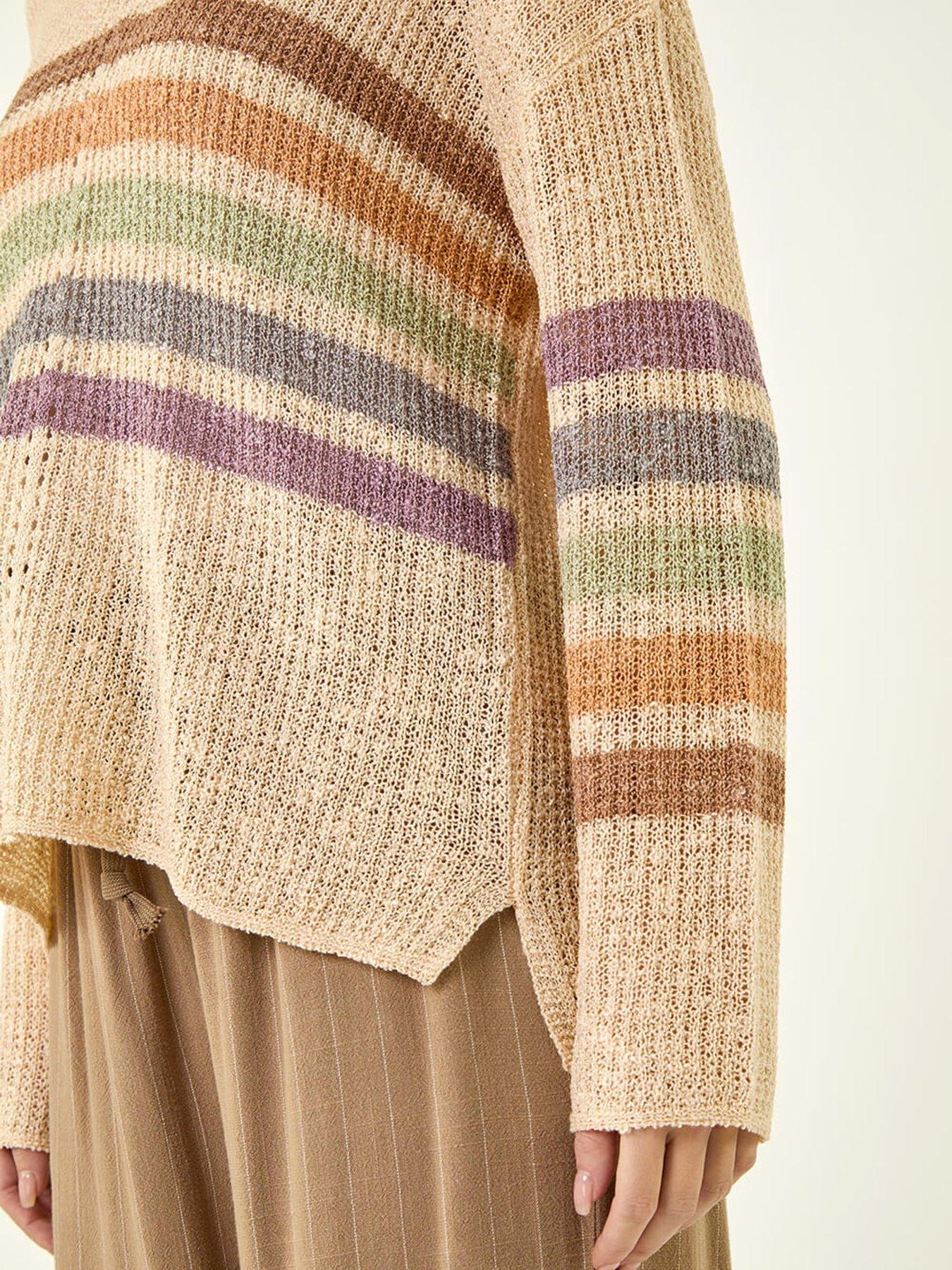 Image 5 of 5 of Roman Stripe V-neck Knit Jumper