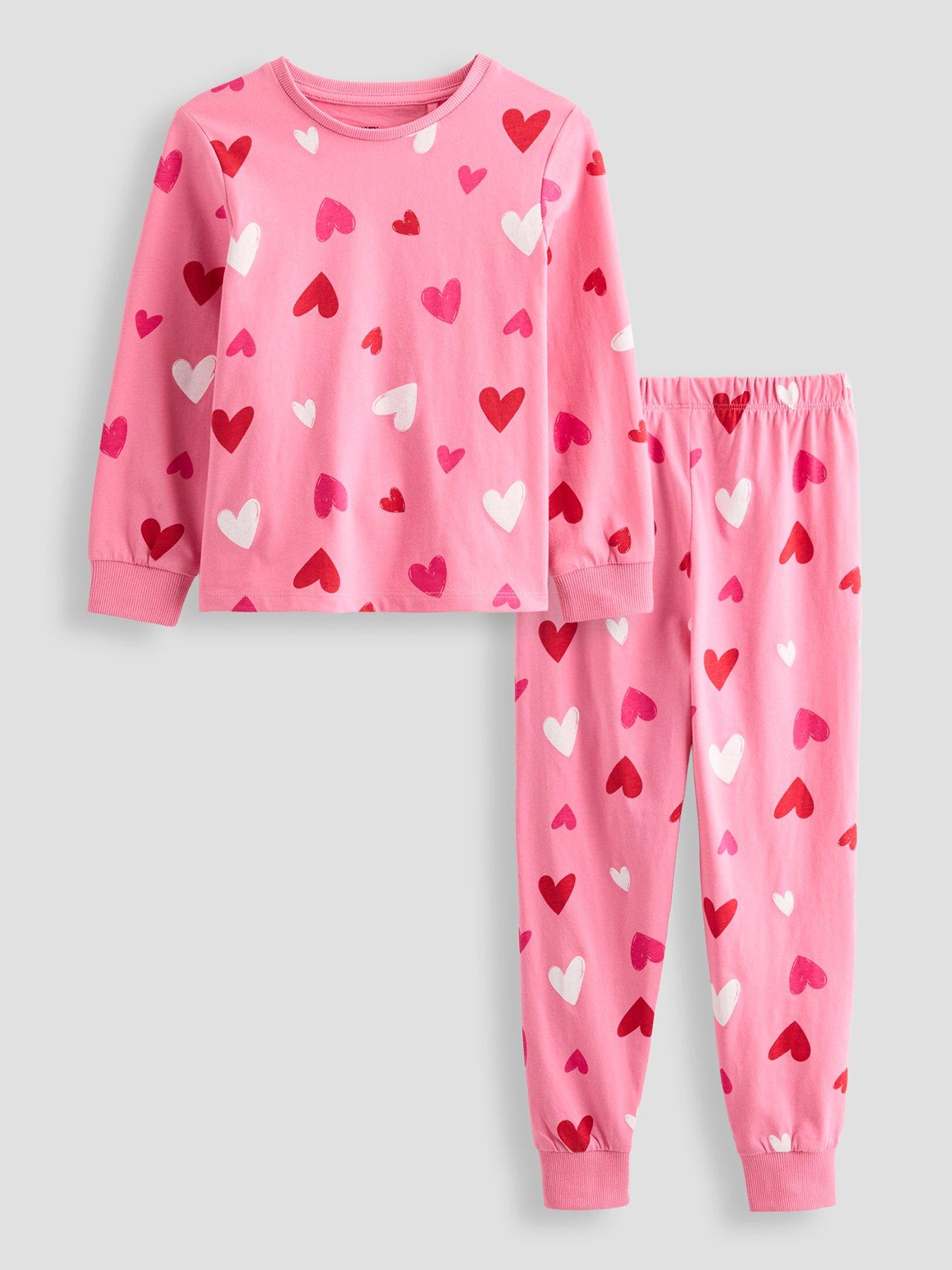 The Very Collection Single Heart Print Long Sleeve Pyjama - Pink