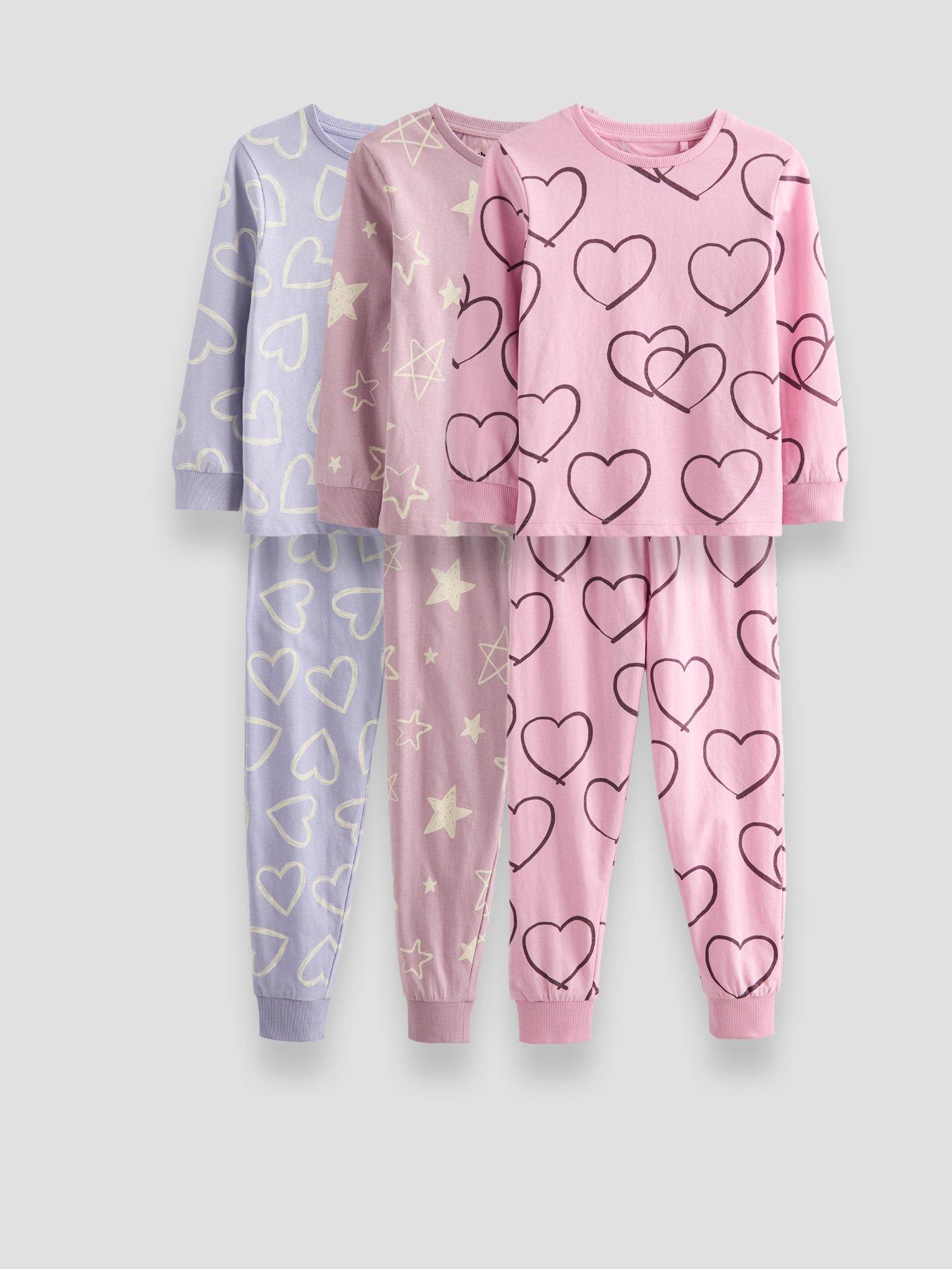 The Very Collection 3-Pack Multi Print Hearts and Stars Pyjama - Multi