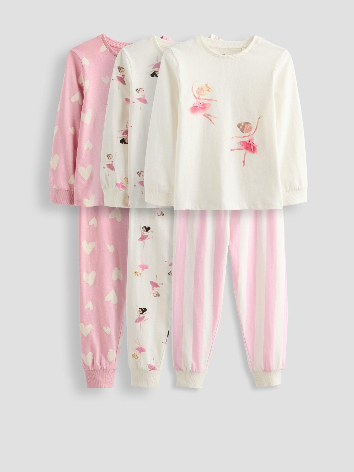 The Very Collection 3 Pack Ballerina Jersey Print Pyjama - Pink