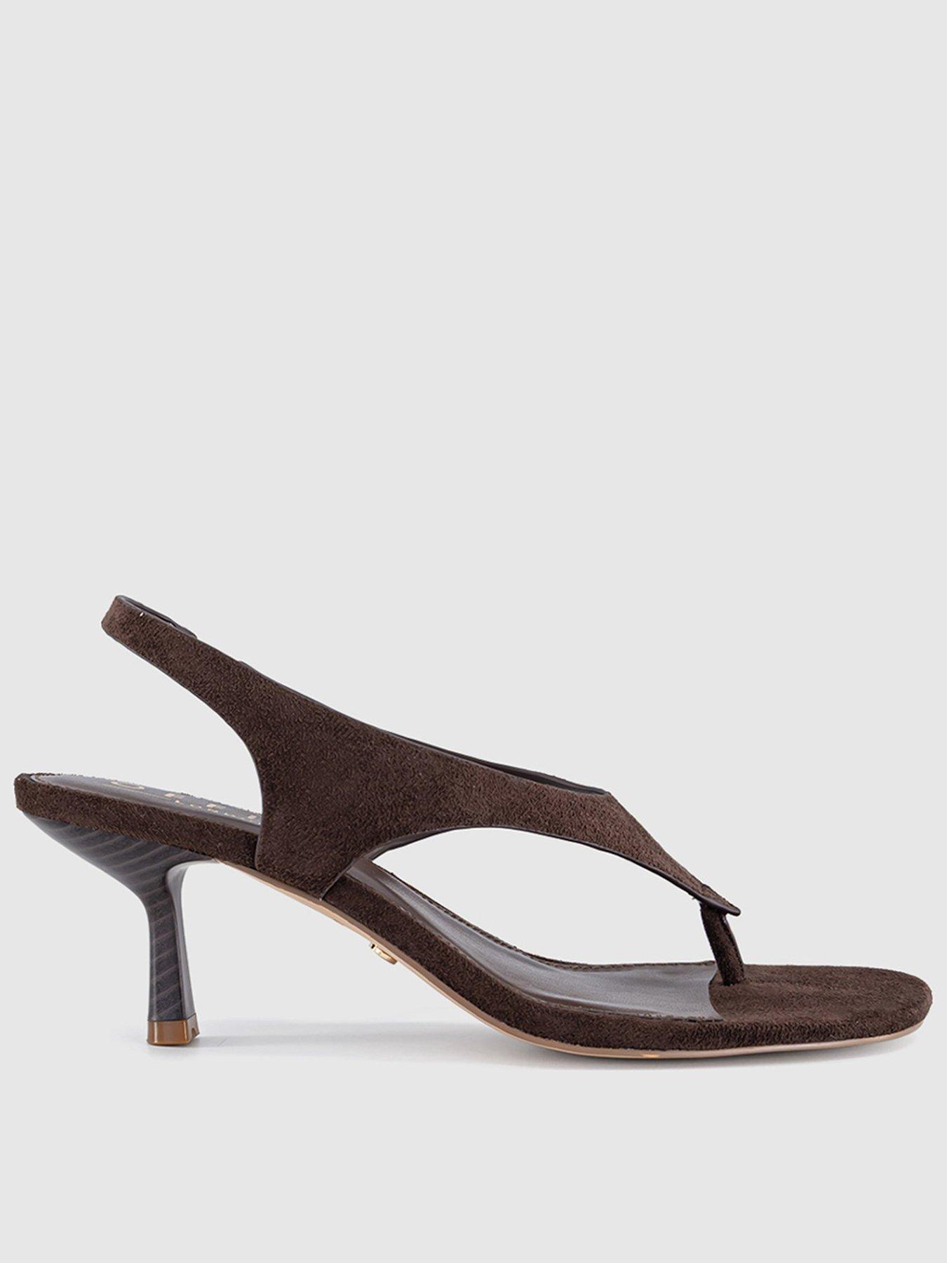 OFFICE Mimi Toe Post Slingback Heel - Brown