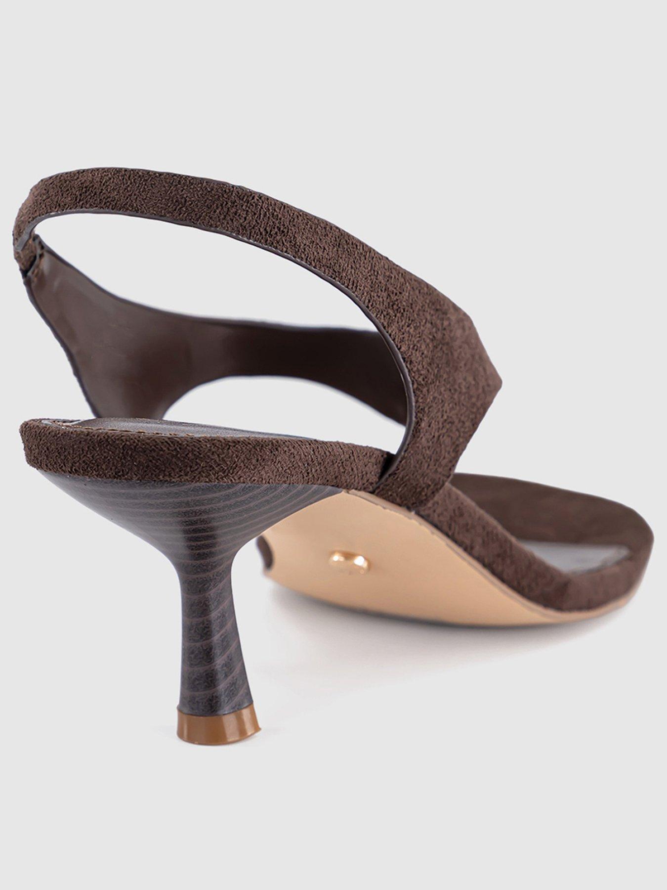 Image 2 of 5 of OFFICE Mimi - Toe Post Slingback Heel - Brown