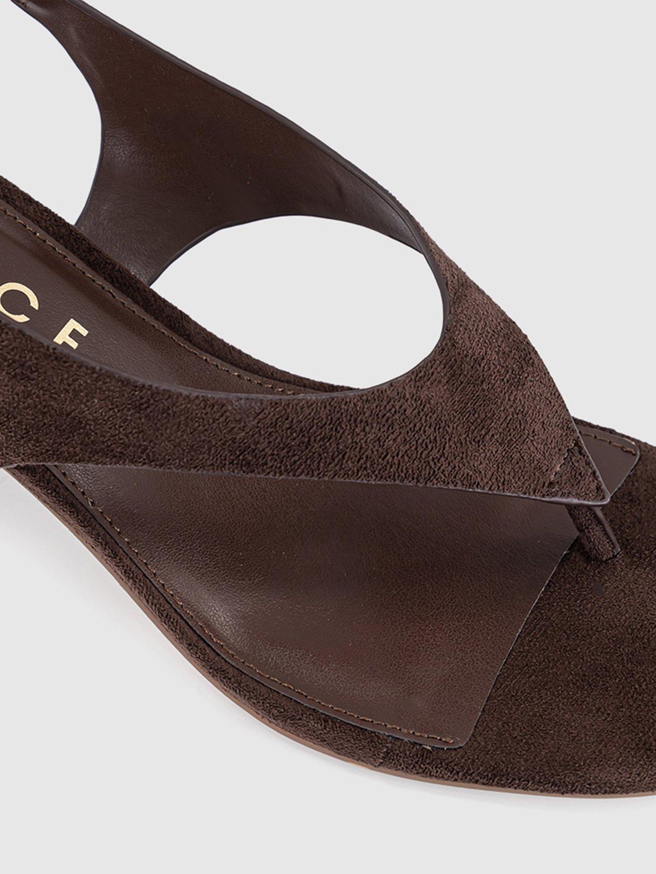 Image 4 of 5 of OFFICE Mimi - Toe Post Slingback Heel - Brown