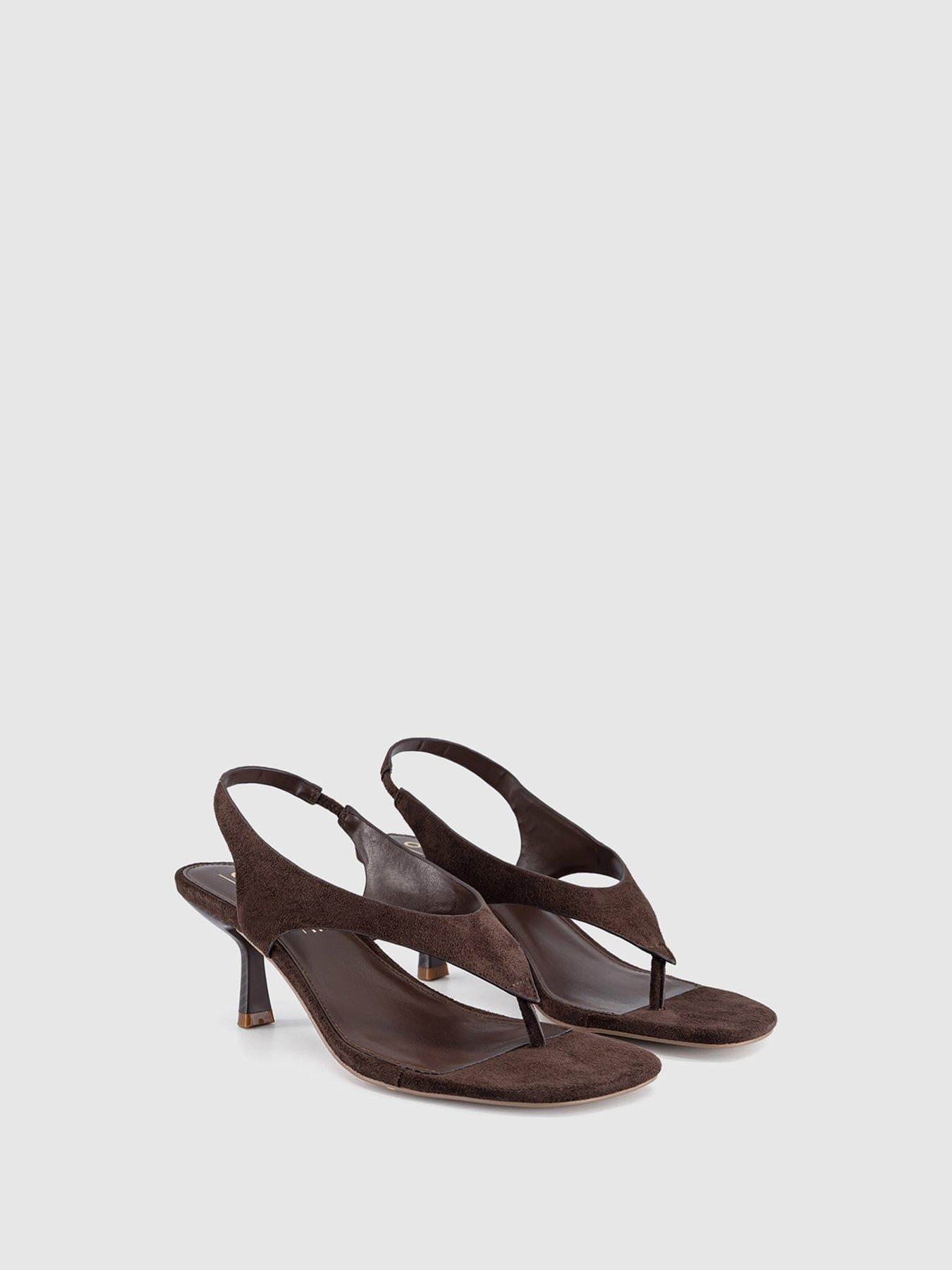 Image 5 of 5 of OFFICE Mimi - Toe Post Slingback Heel - Brown