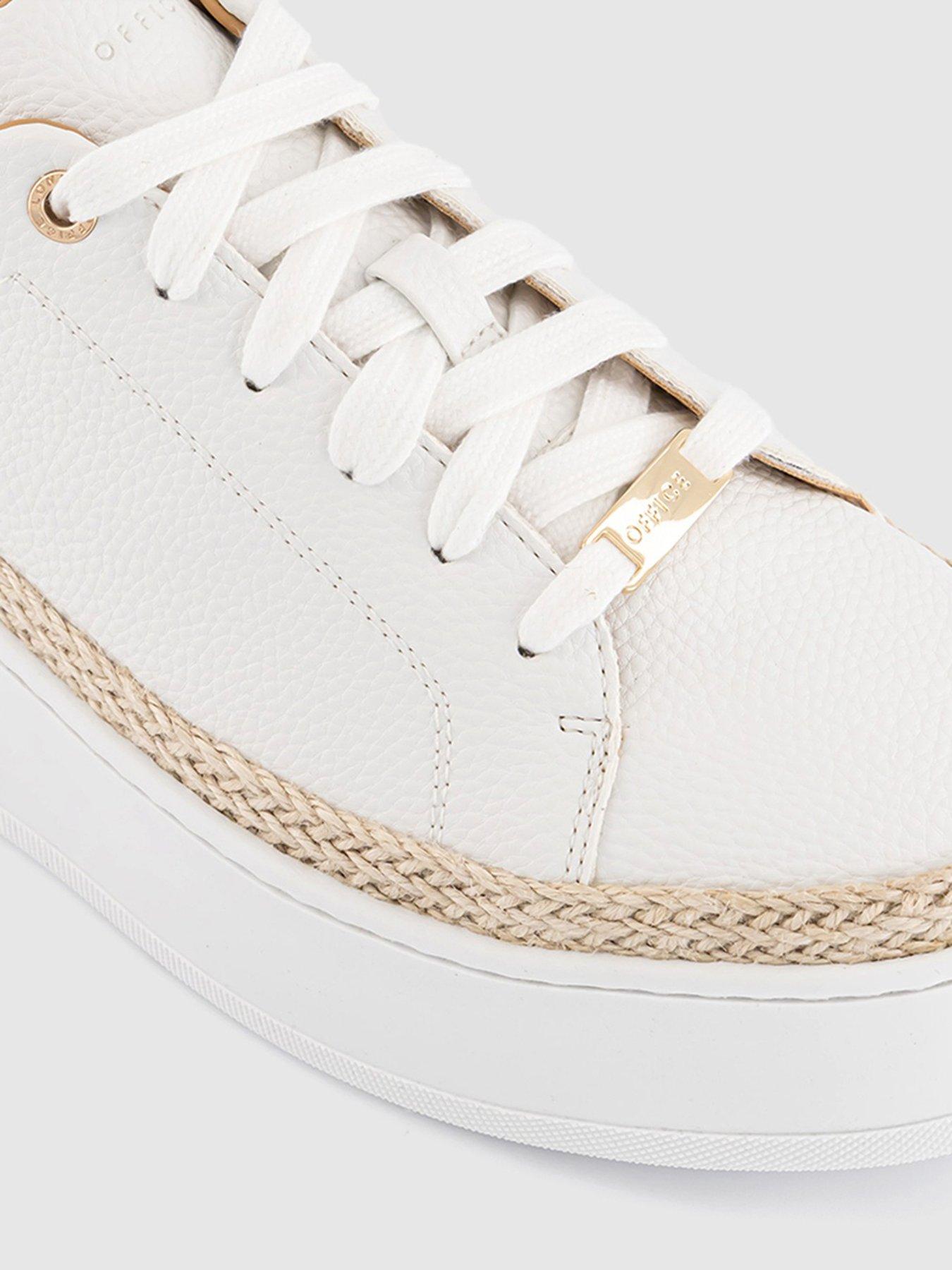 Image 2 of 3 of OFFICE Terri - Jute Platform Lace Up Trainer - White