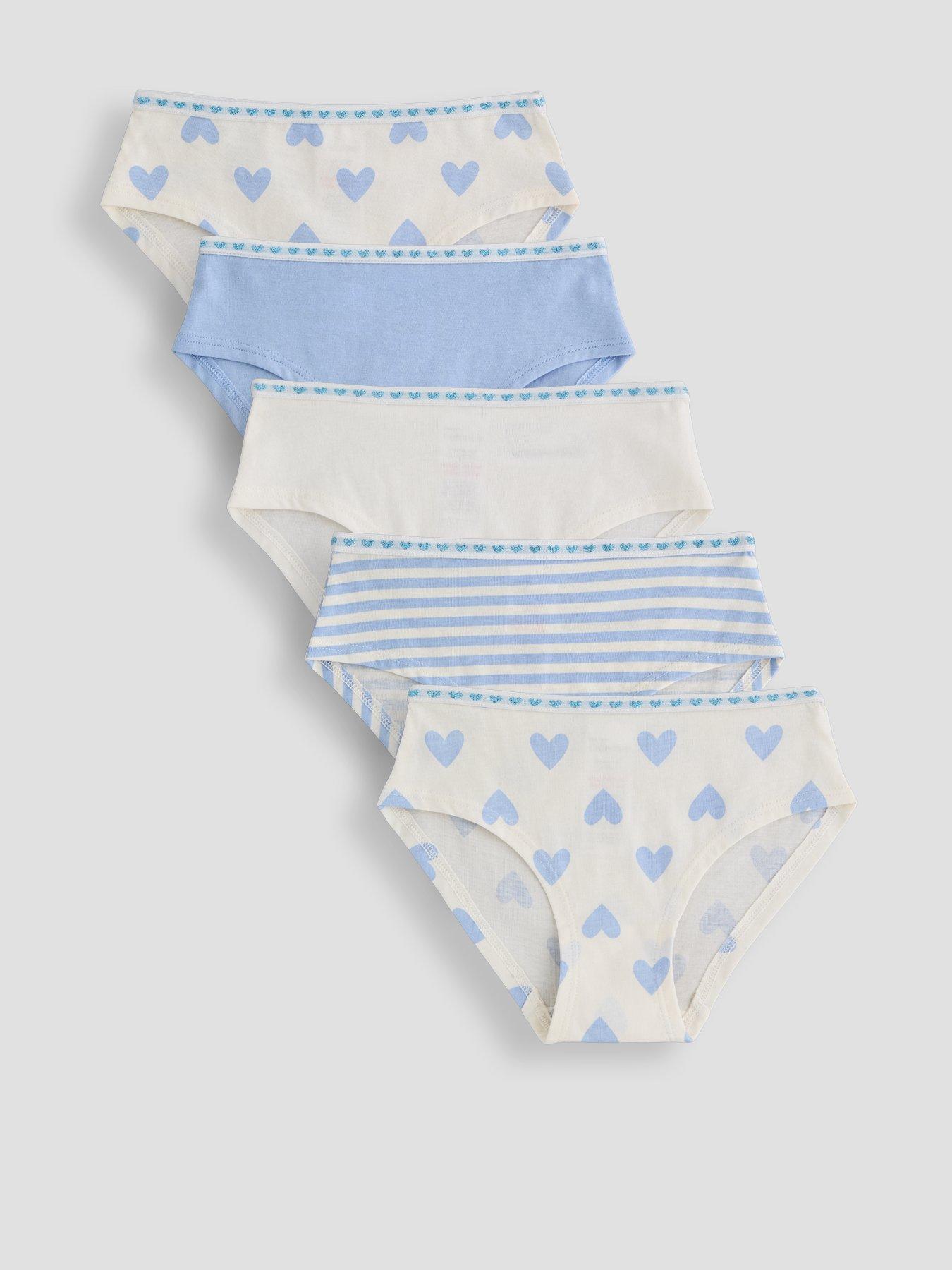 The Very Collection 5 Pack Heart Print Briefs - Blue