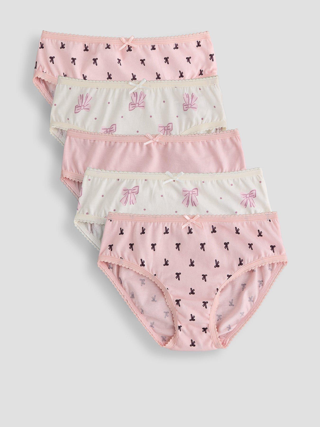 The Very Collection 5 Pack Bow Briefs - Pink