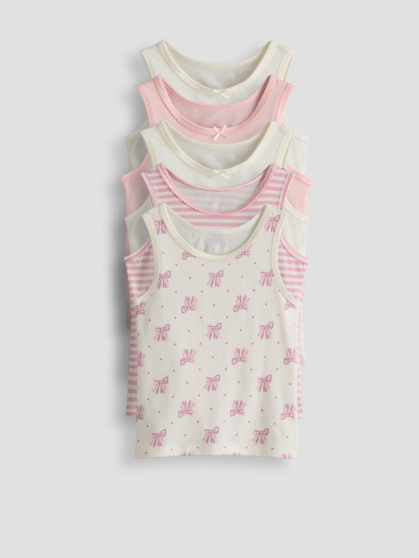 The Very Collection 5 Pack Bow Vests - Pink