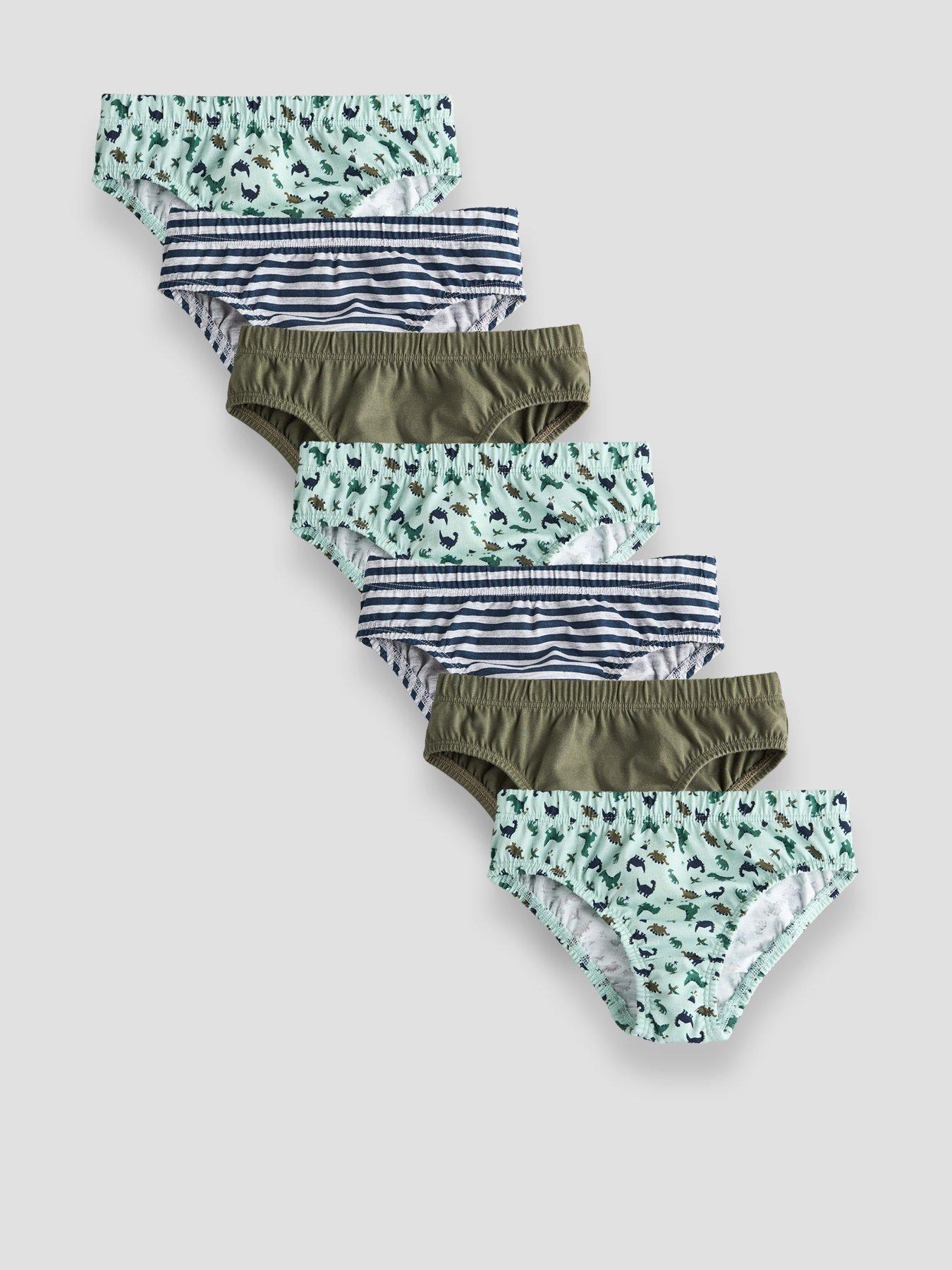 The Very Collection Boys' 7 Pack Dino Briefs - Green