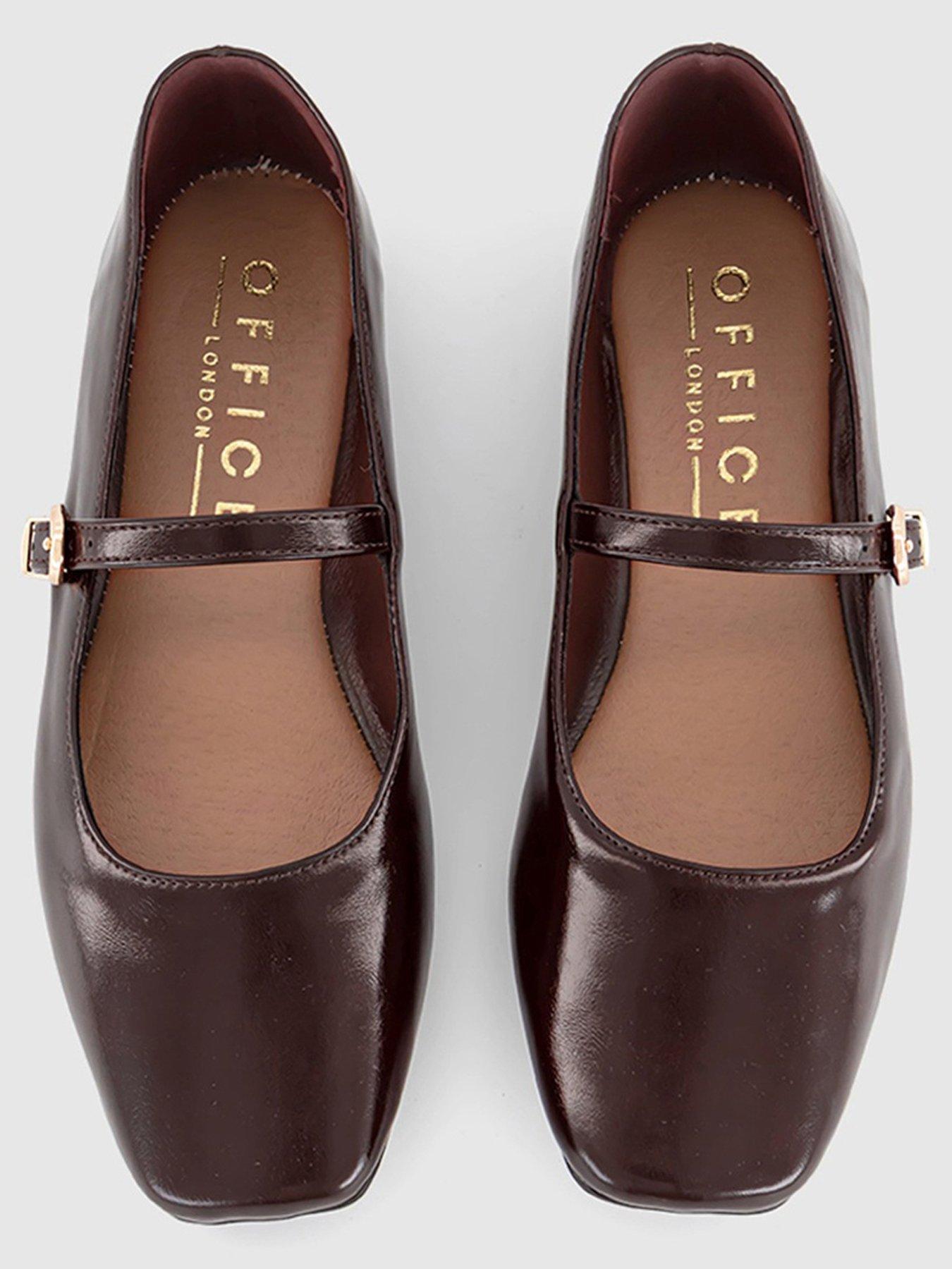  image of office-flourish-square-toe-mary-jane-ballet-pump-brown