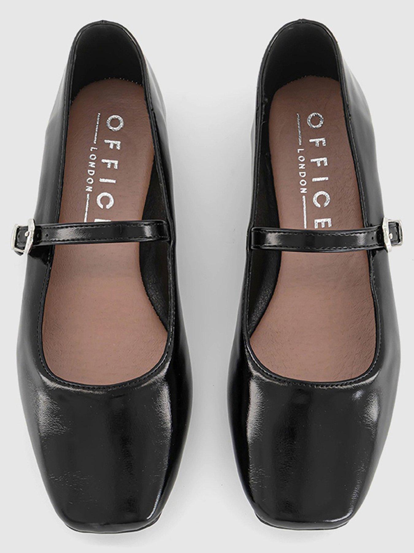  image of office-flourish-square-toe-mary-jane-ballet-pump-black