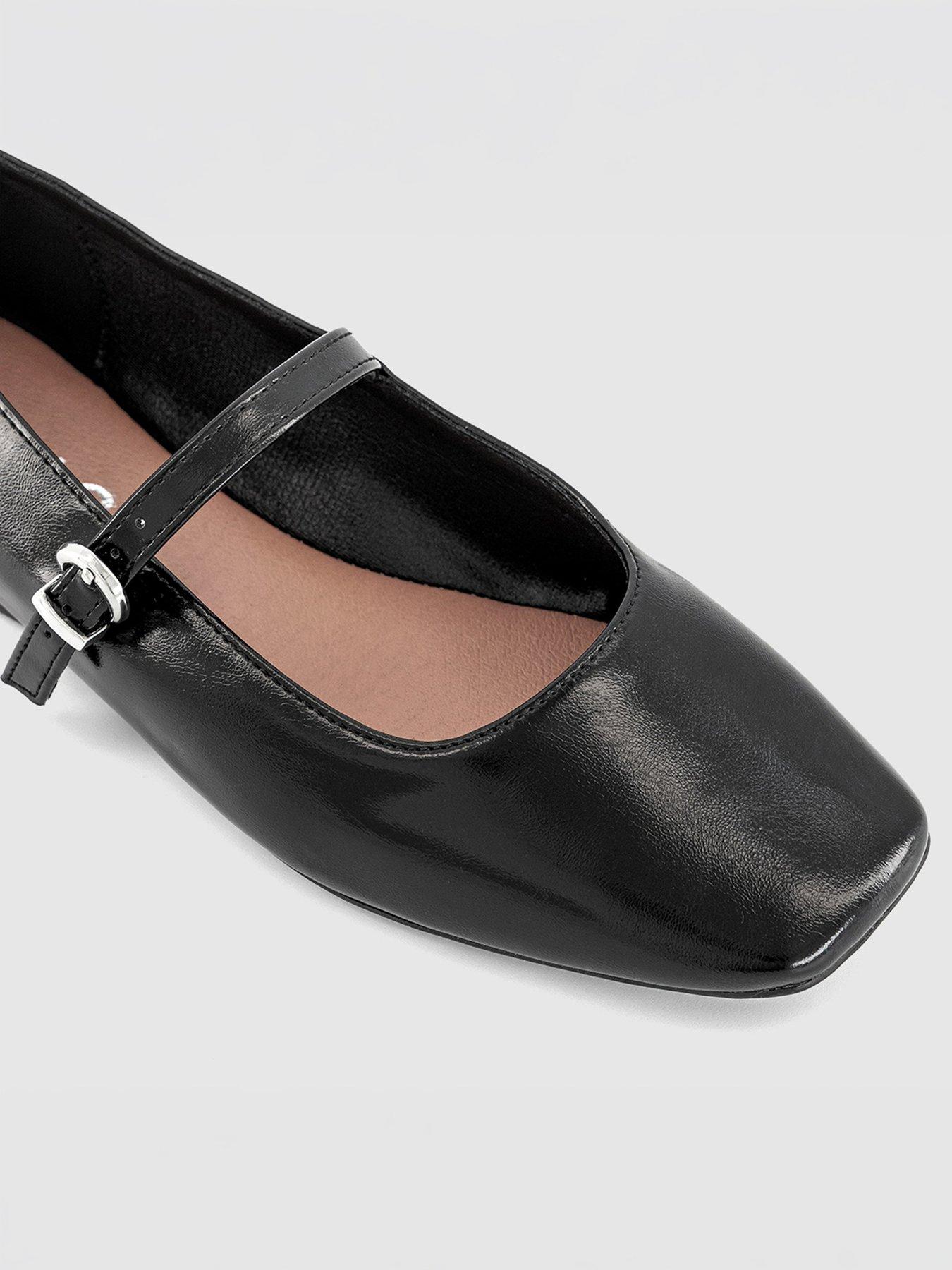  image of office-flourish-square-toe-mary-jane-ballet-pump-black