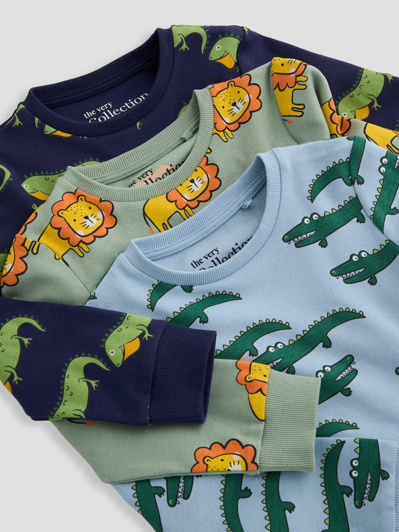 Image 5 of 5 of The Very Collection 3 Pack Safari Print Long Sleeve Pyjamas - Multi