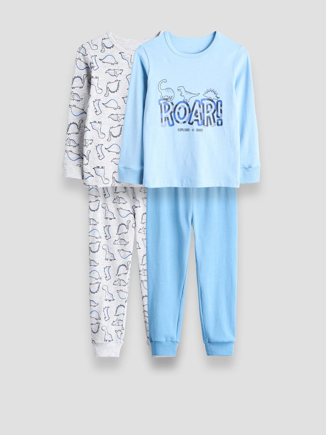 The Very Collection Boys' 2 Pack Roar Dino Long Sleeve Pyjama - Multi