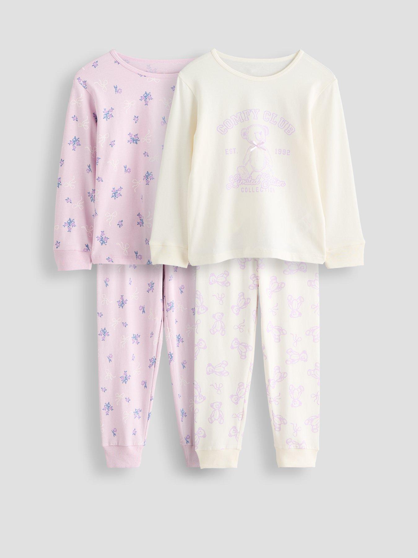 The Very Collection Cosy Club Teddy 2 Pack Long Sleeve Pyjamas - Purple