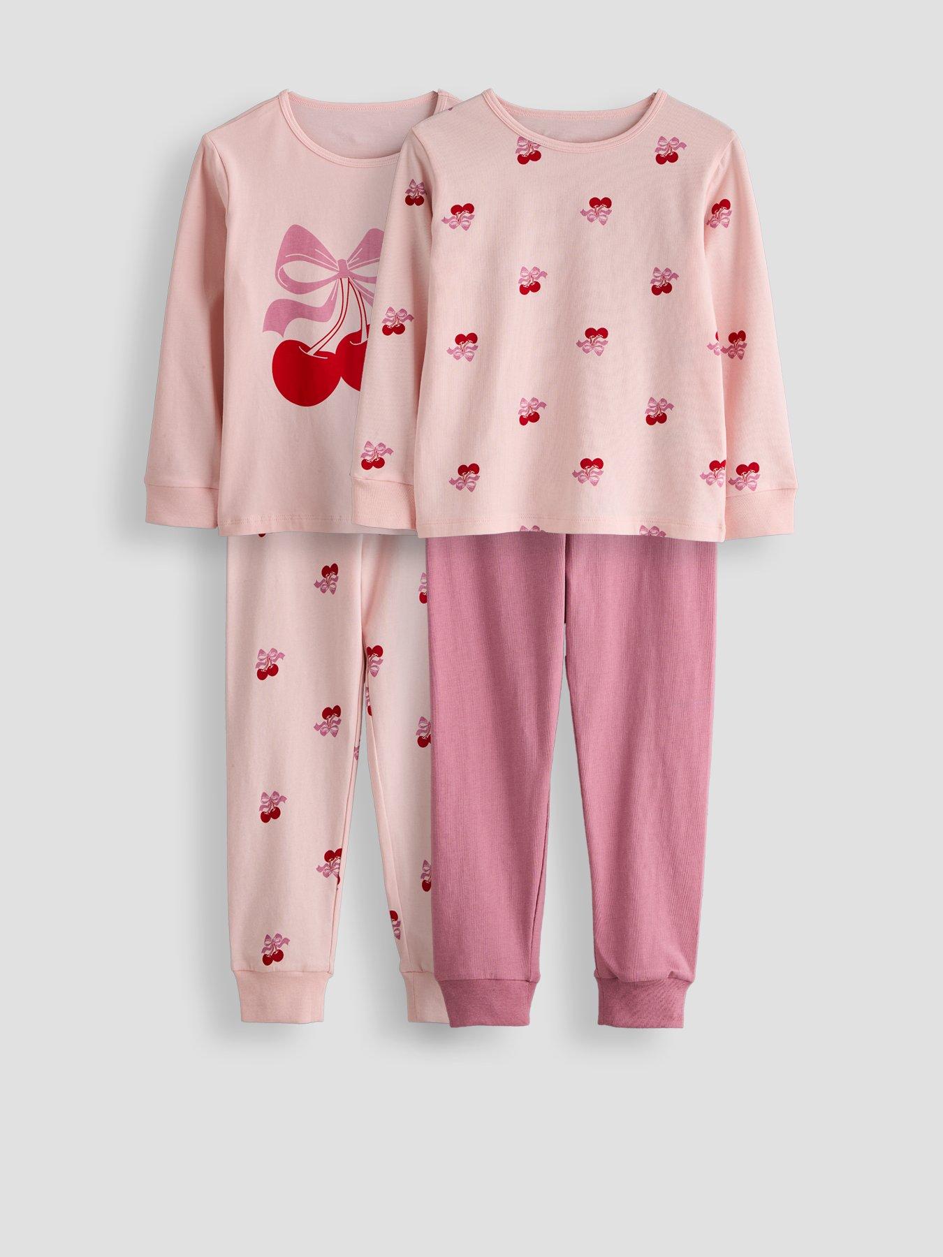 The Very Collection 2 Pack Cherry Printed Long Sleeve Pyjama - Pink