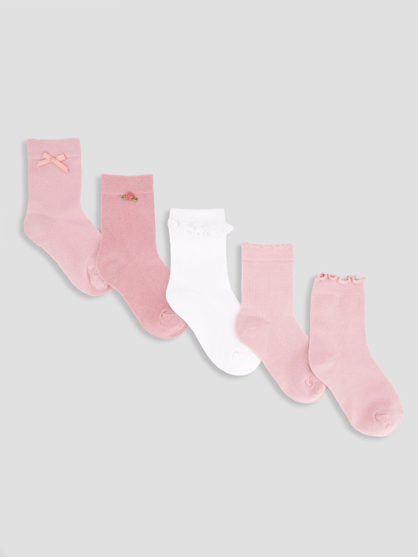 The Very Collection 5 Pack Frill Sock - Pink