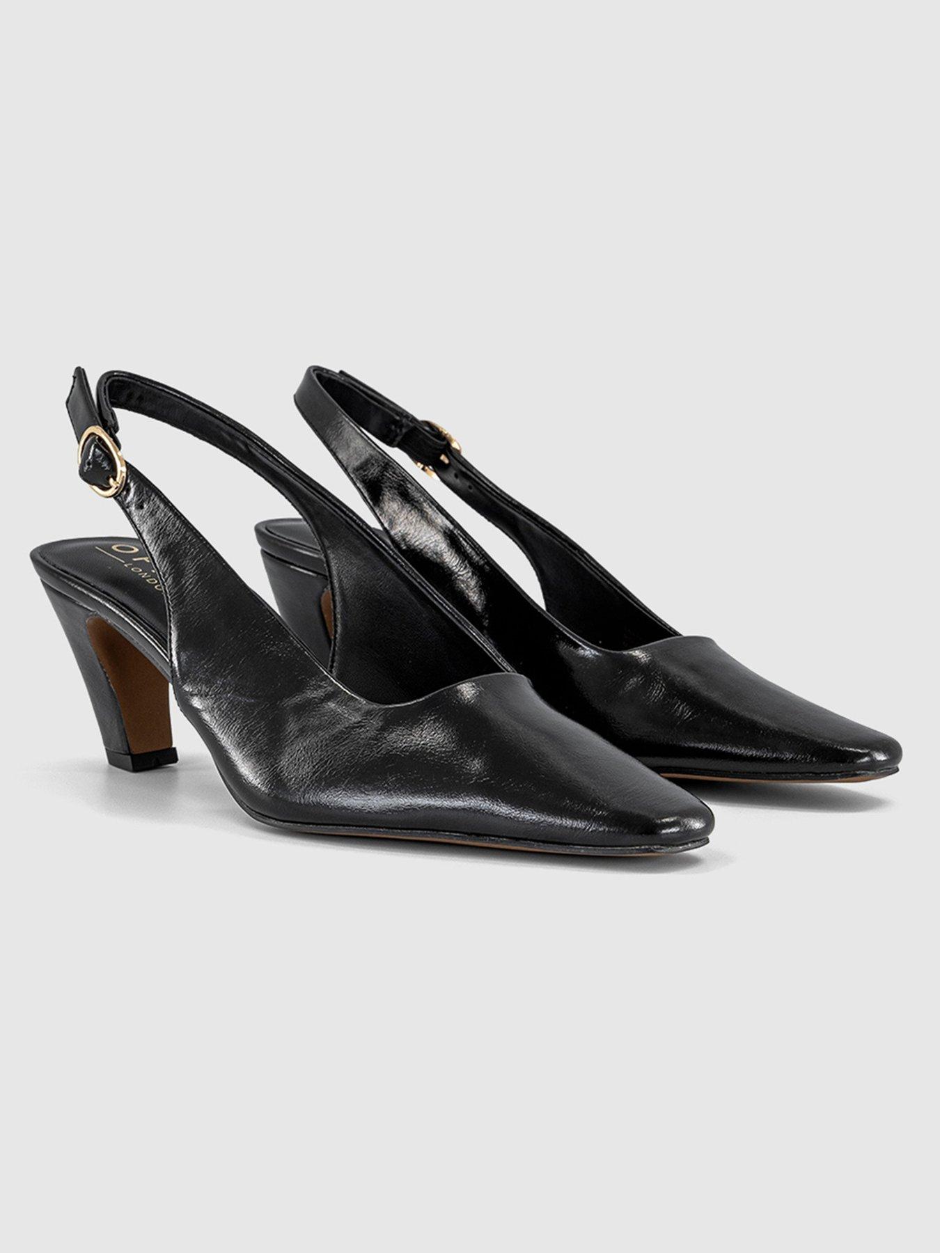 OFFICE Monaco - Chisel Toe Slingback Court Heel - Black | Littlewoods