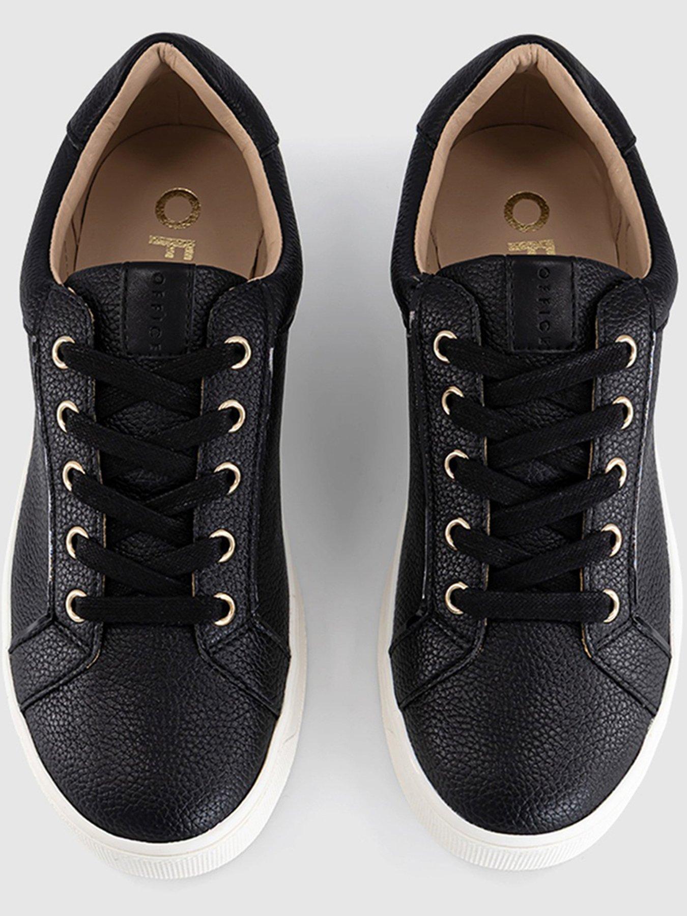  image of office-twister-lace-up-platform-trainer-black