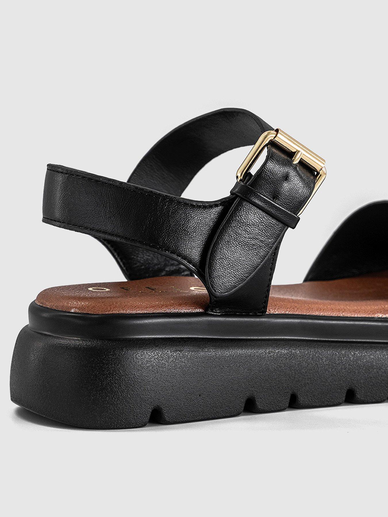 Image 2 of 5 of OFFICE Buckle Detail Platform Sandal - Black