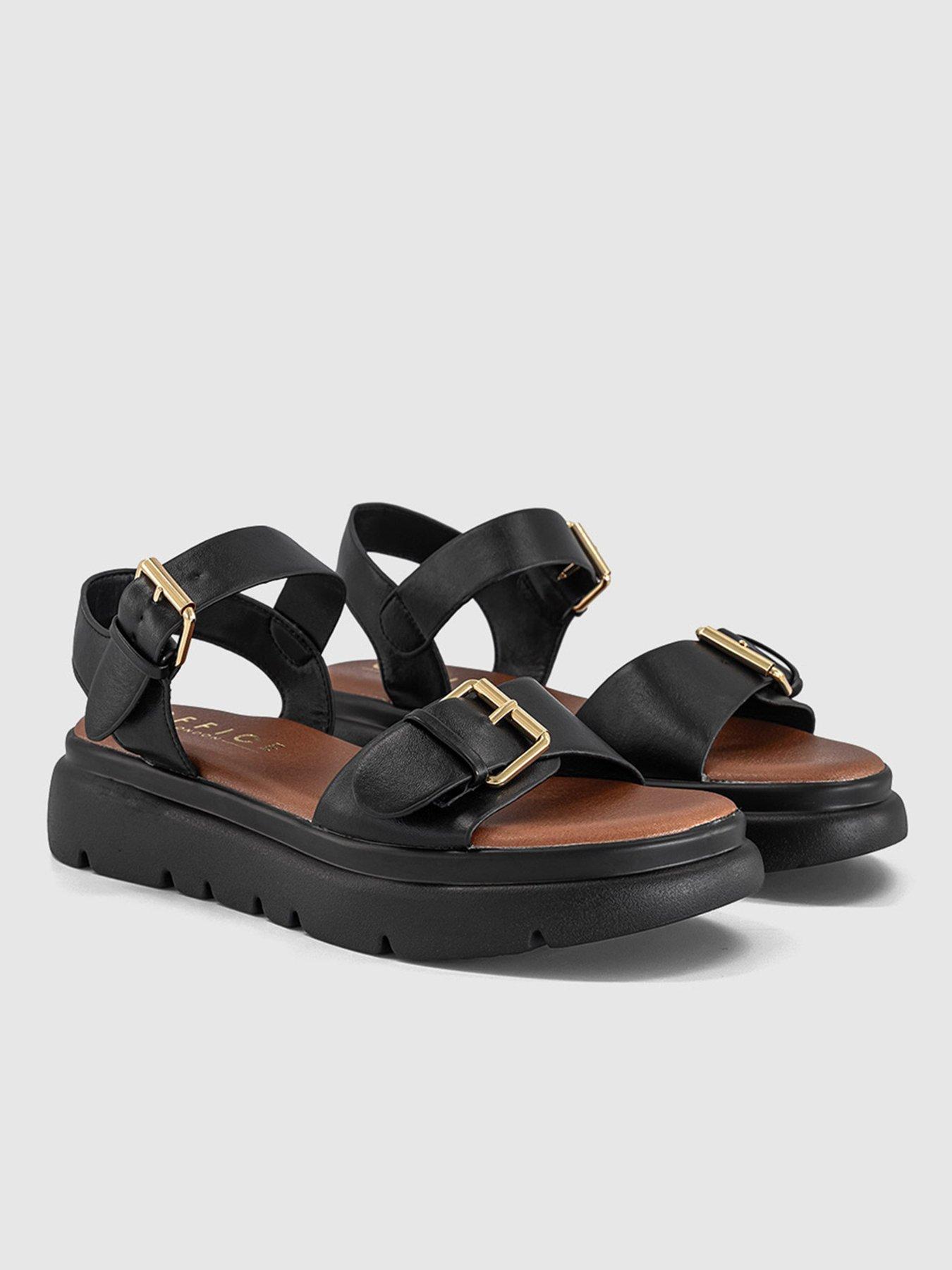 Image 5 of 5 of OFFICE Buckle Detail Platform Sandal - Black