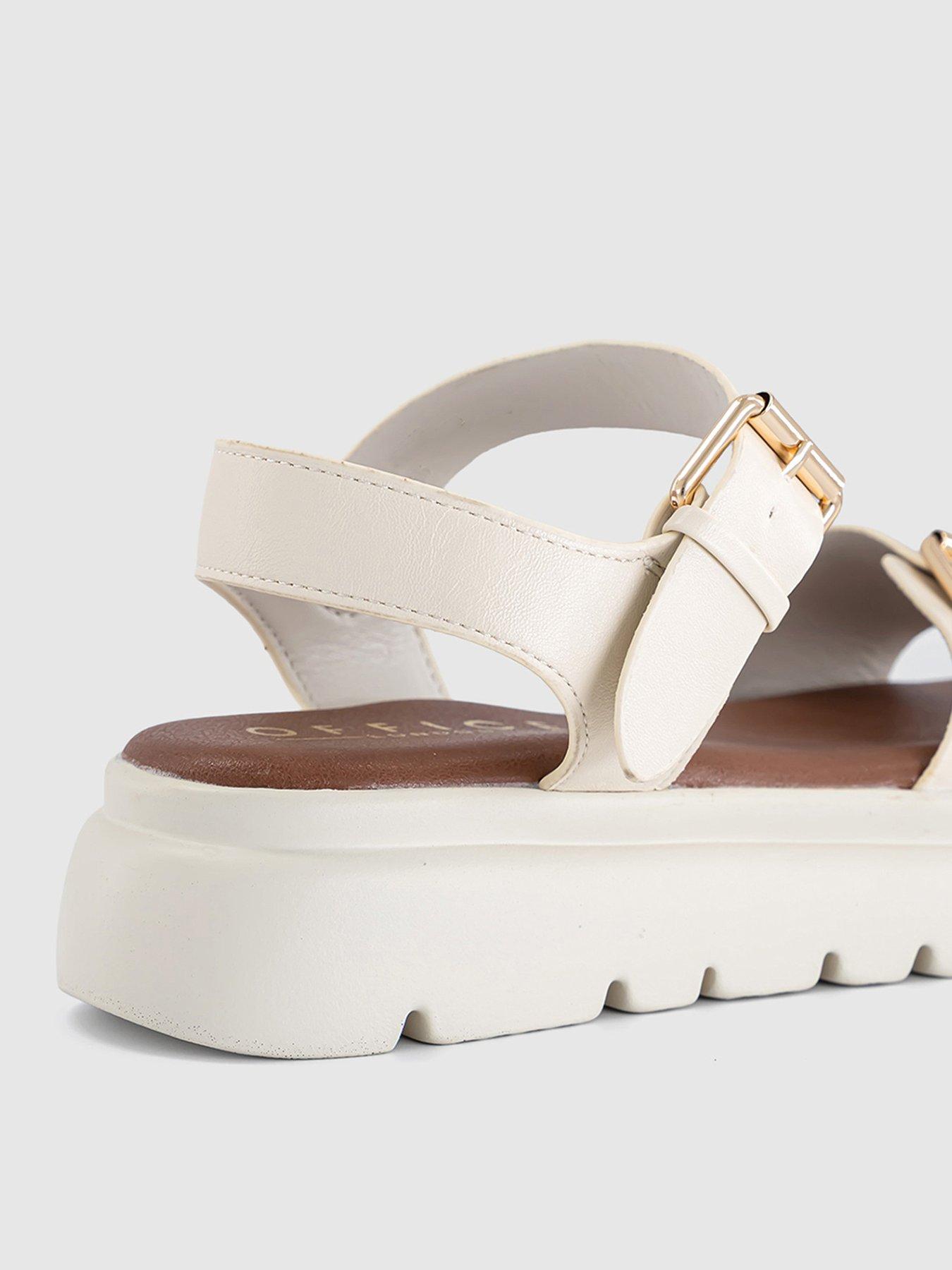 Image 2 of 5 of OFFICE Buckle Detail Platform Sandals - White&nbsp;