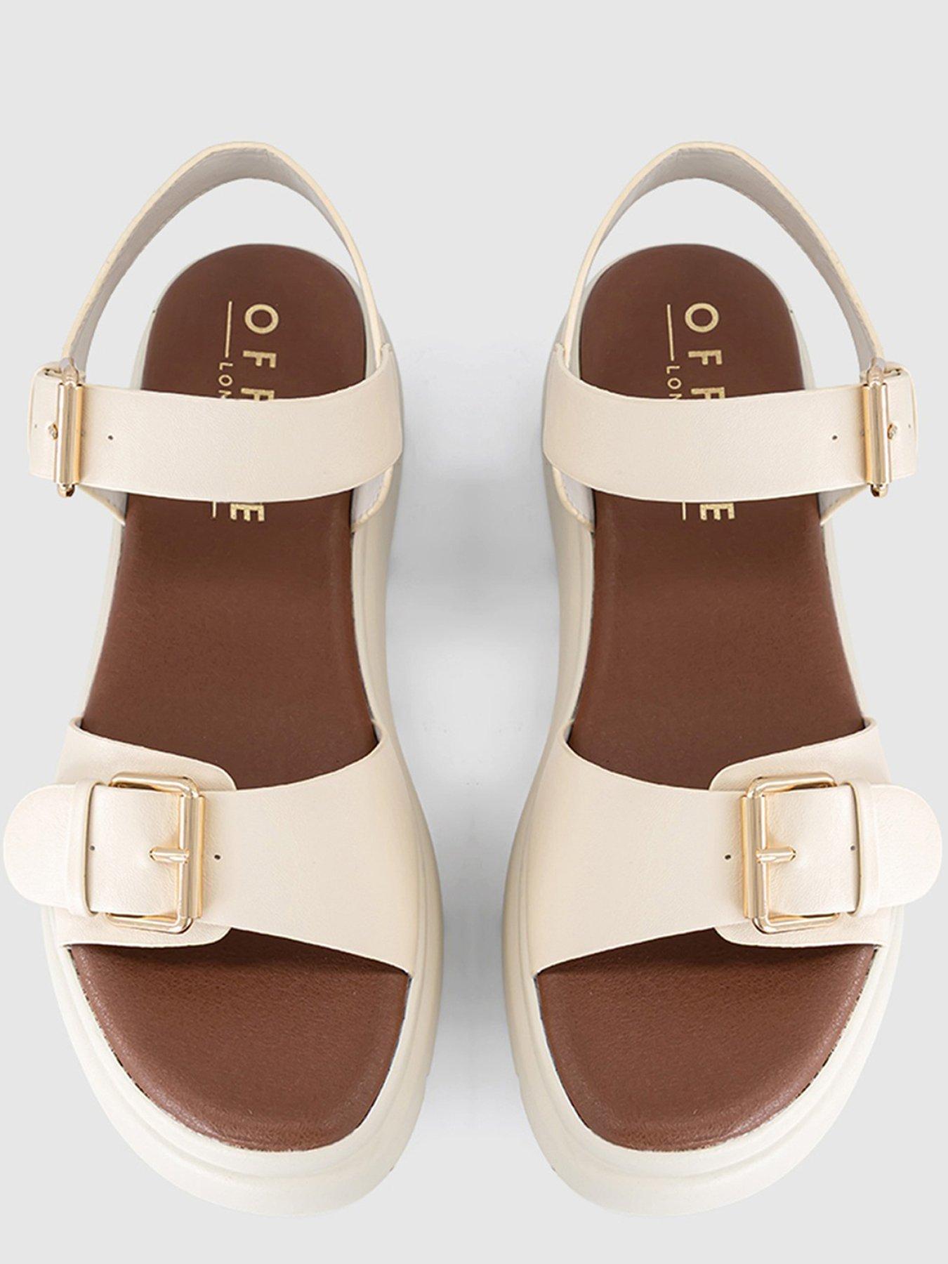 Image 3 of 5 of OFFICE Buckle Detail Platform Sandals - White&nbsp;