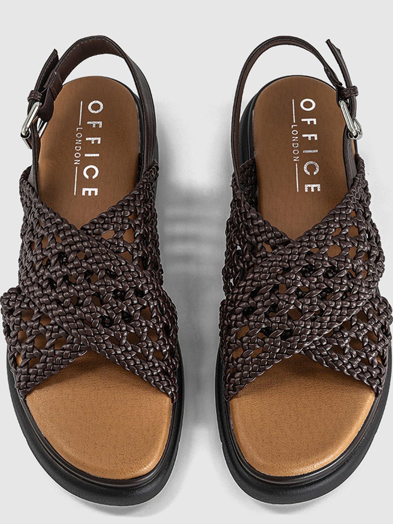  image of office-suki-woven-cross-over-platform-sandal-brown