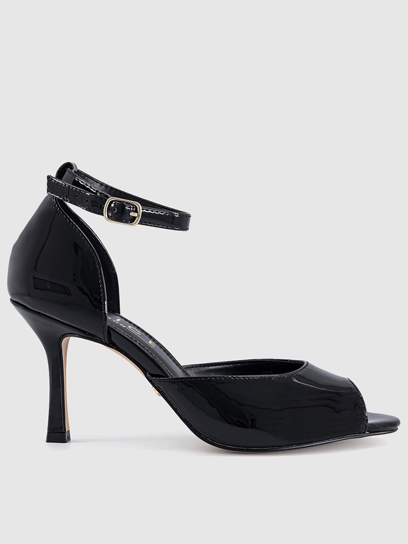 office-harlequin-peep-toe-heeled-sandal-black