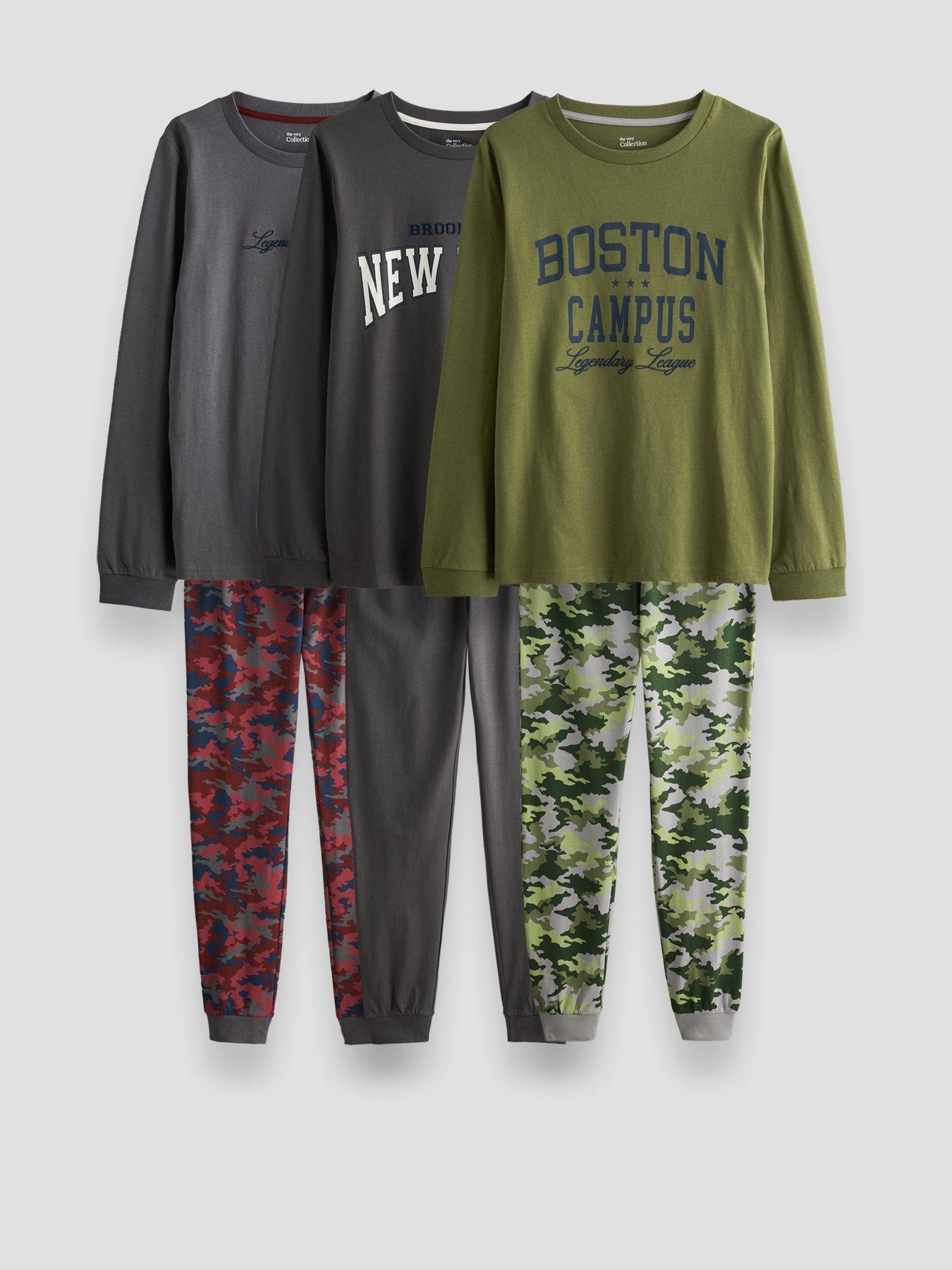 The Very Collection 3 Pack American Camo Print Basic Pjs