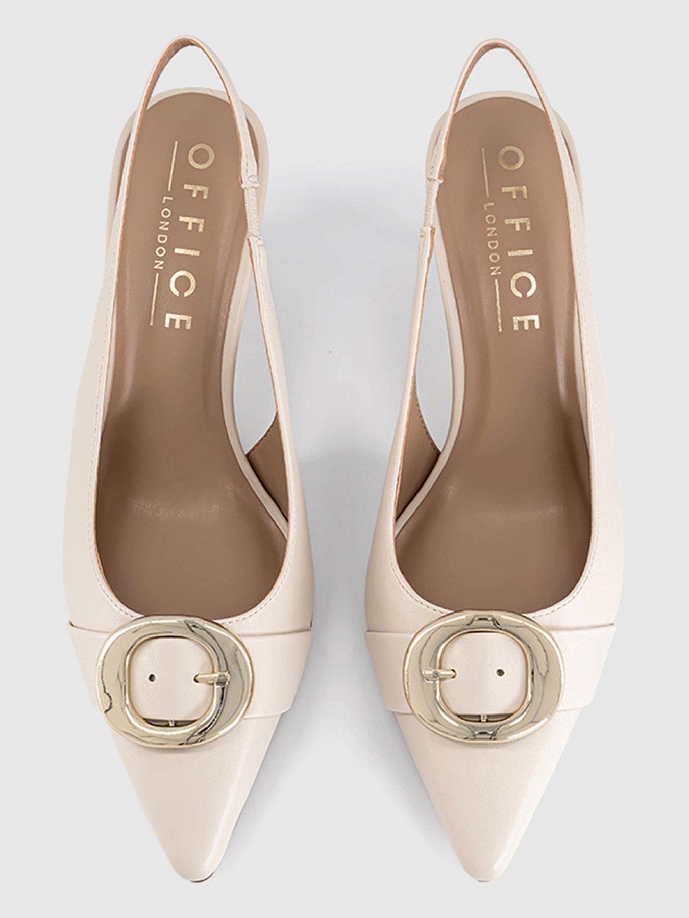  image of office-maeva--buckle-trim-slingback-off-white