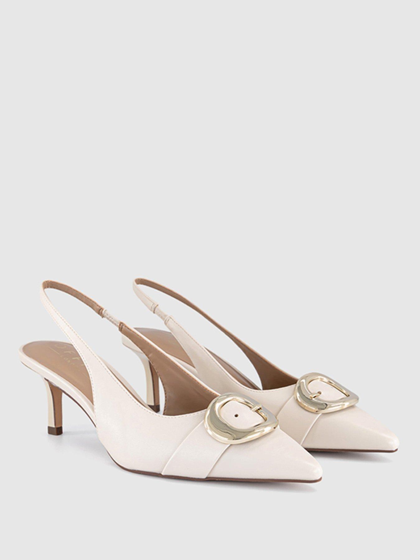  image of office-maeva--buckle-trim-slingback-off-white