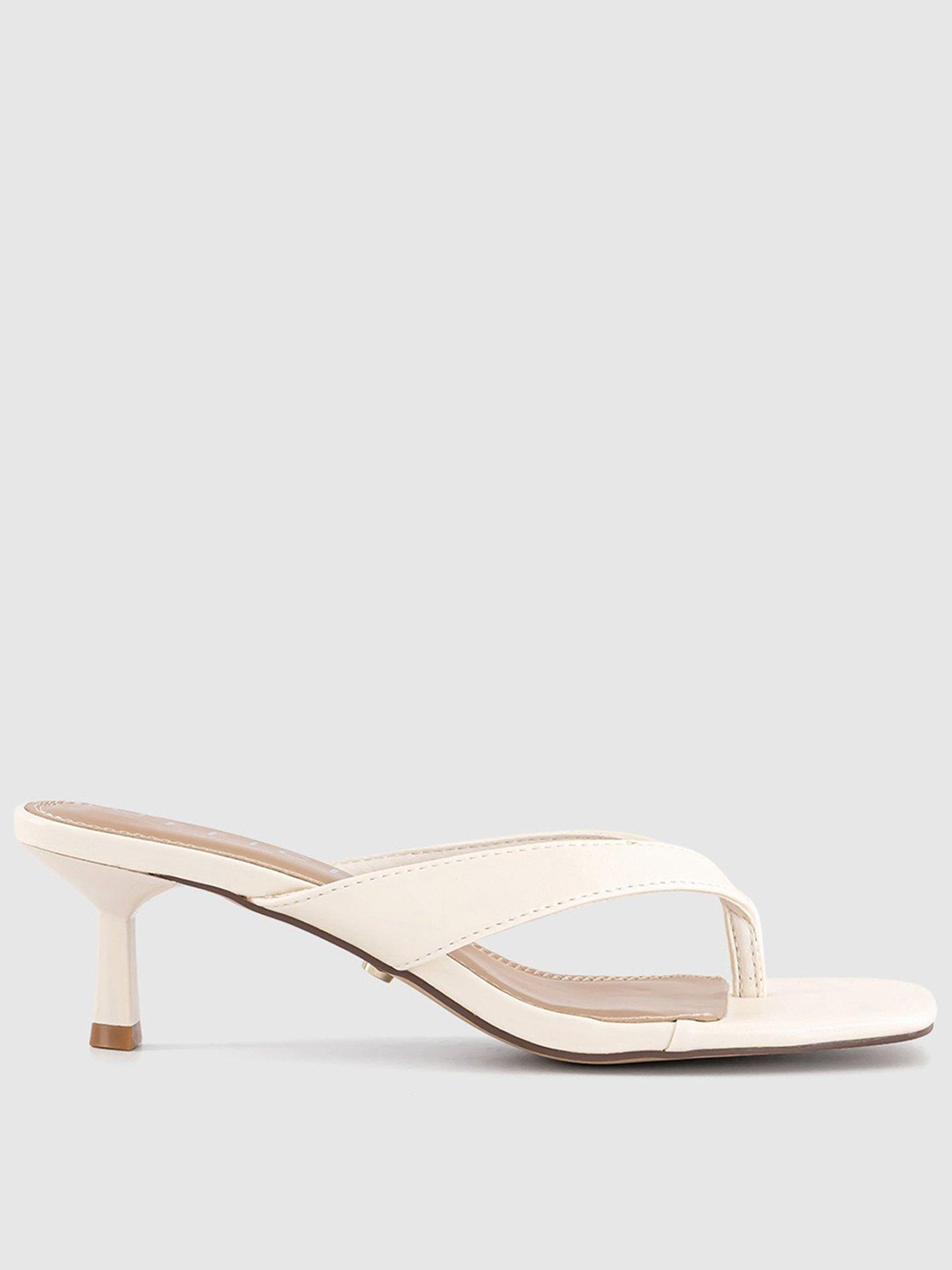 OFFICE Mila - Toe Post Heeled Sandal - White