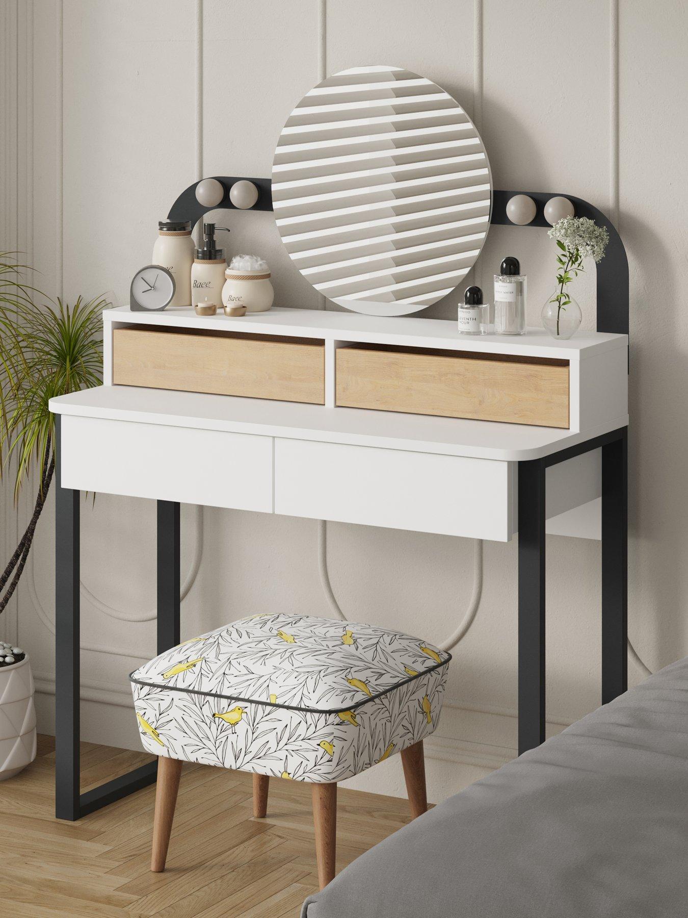 Decortie Lora Dressing Table - White / Oak