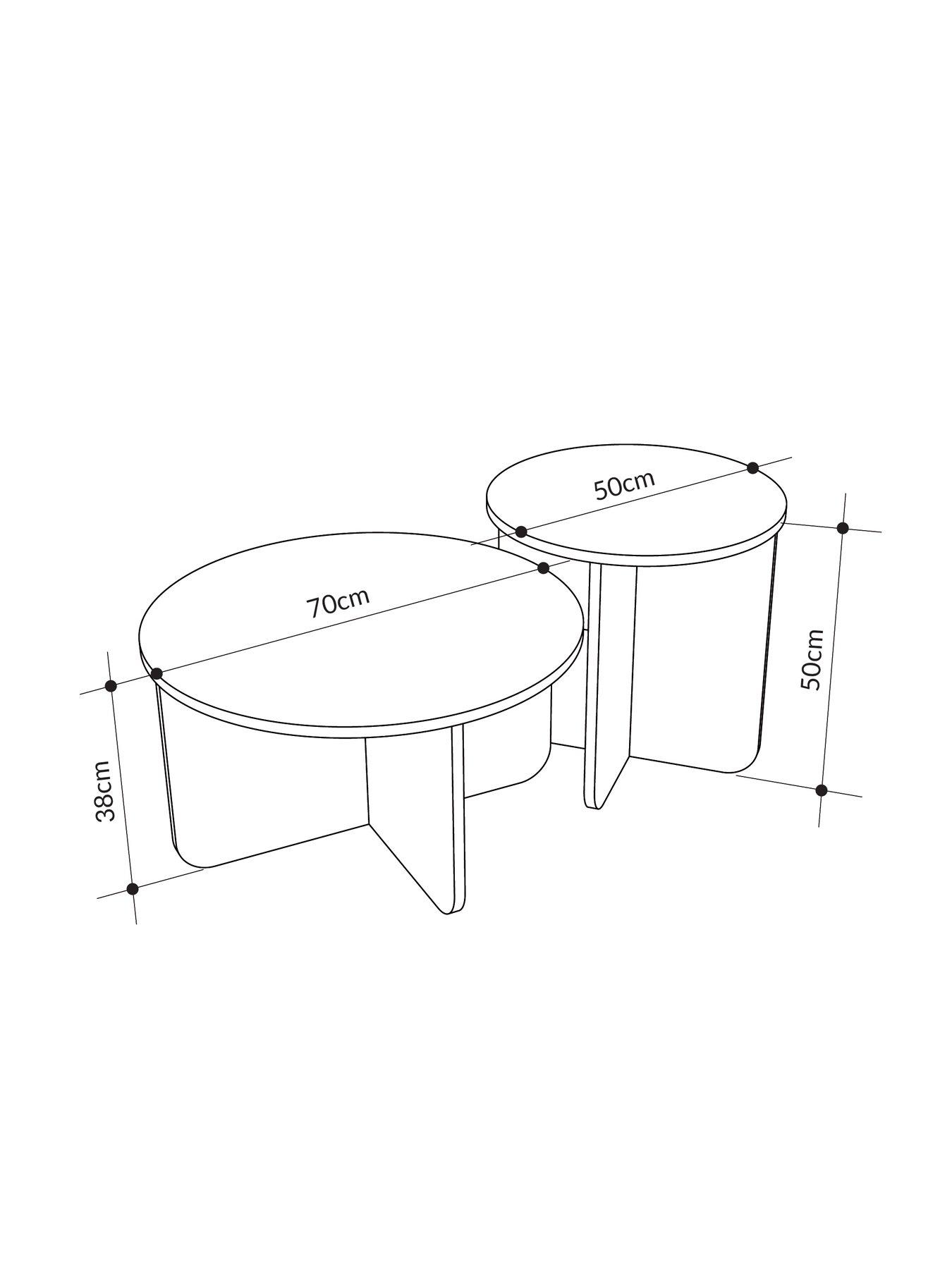  image of decortie-hillary-set-2-coffee-tables--travertine
