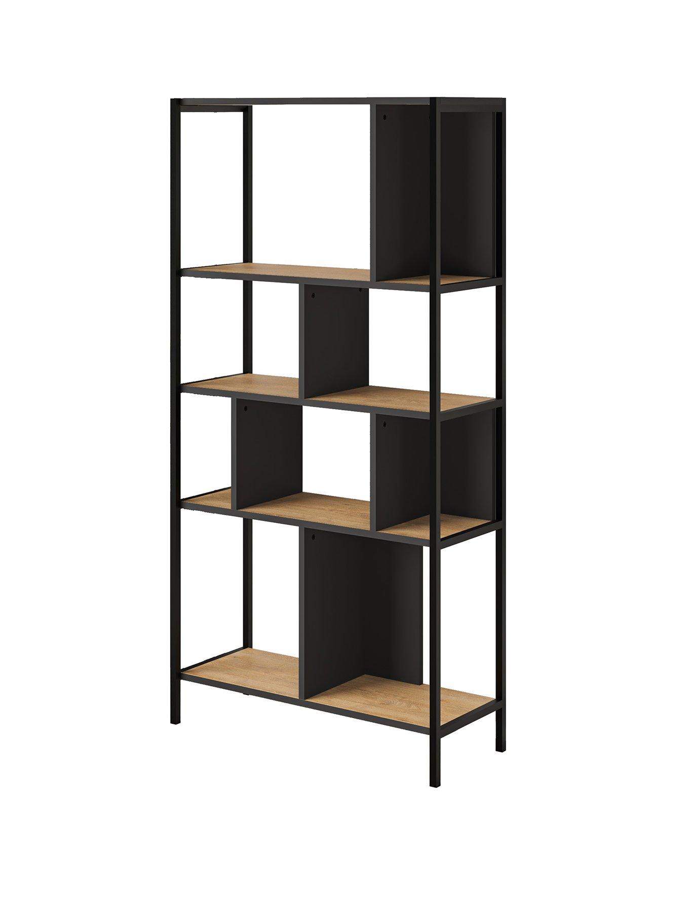 stillFront image of decortie-midi-bookcase-oak-black