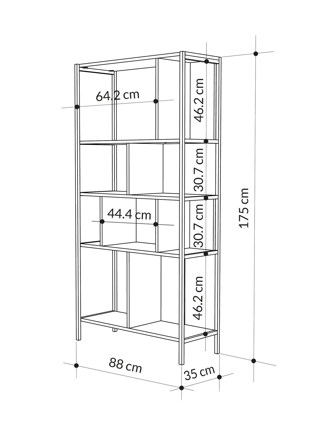  image of decortie-midi-bookcase-oak-black