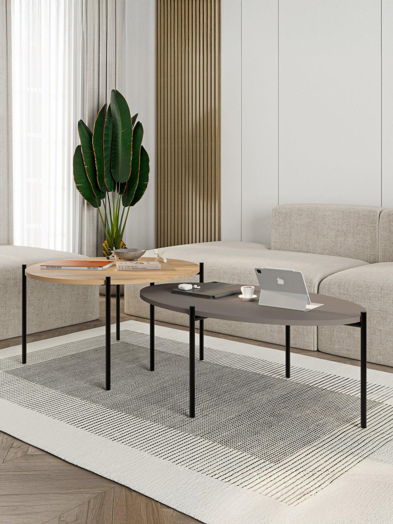 Decortie Odelia Coffee Table Set - Oak/mocha