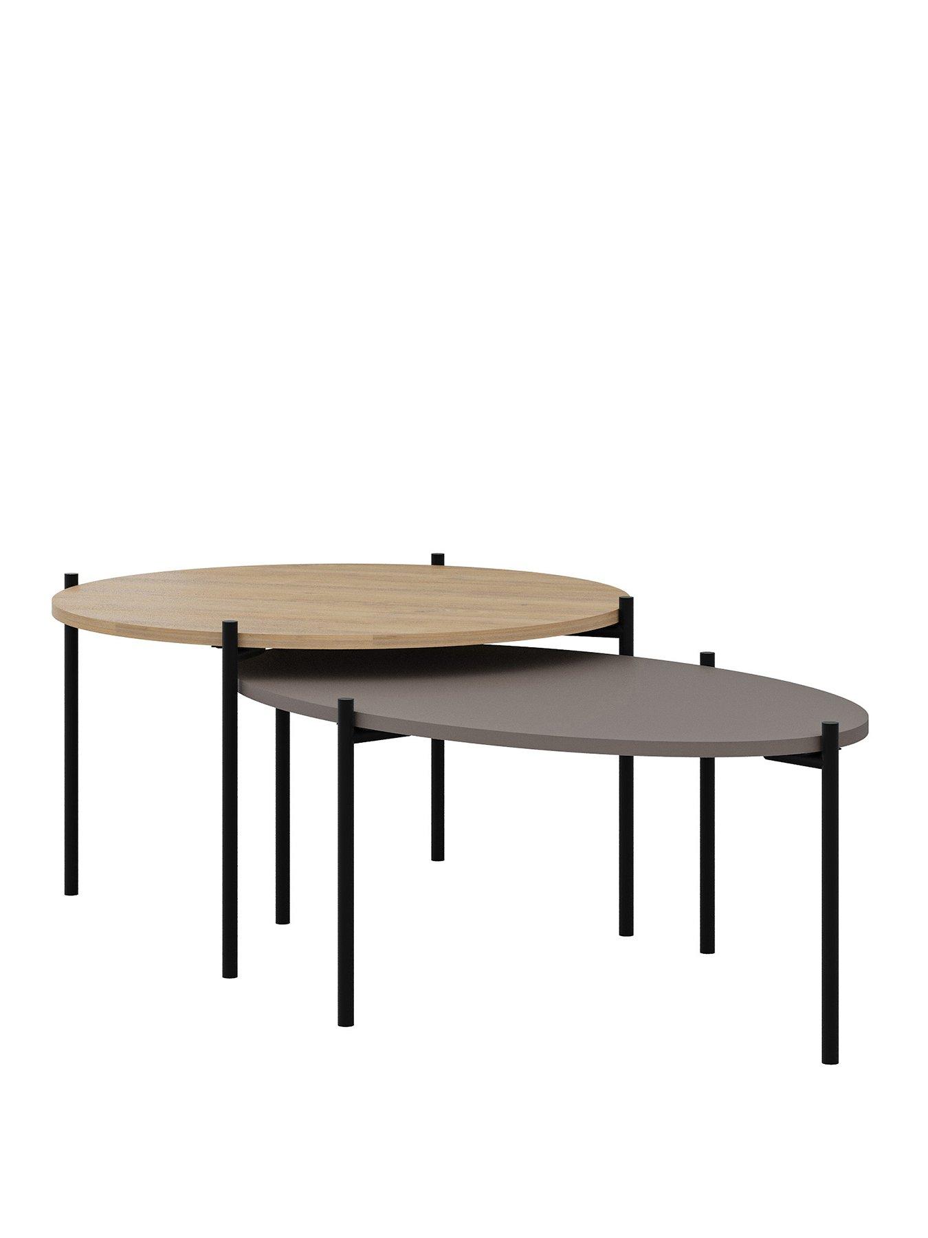  image of decortie-odelia-coffee-table-set-oakmocha