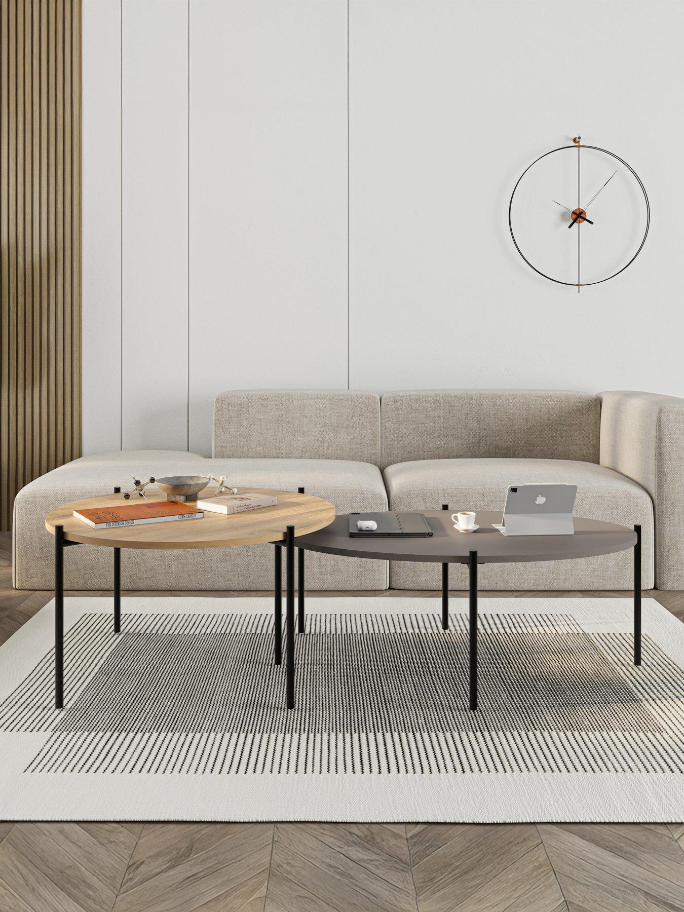  image of decortie-odelia-coffee-table-set-oakmocha