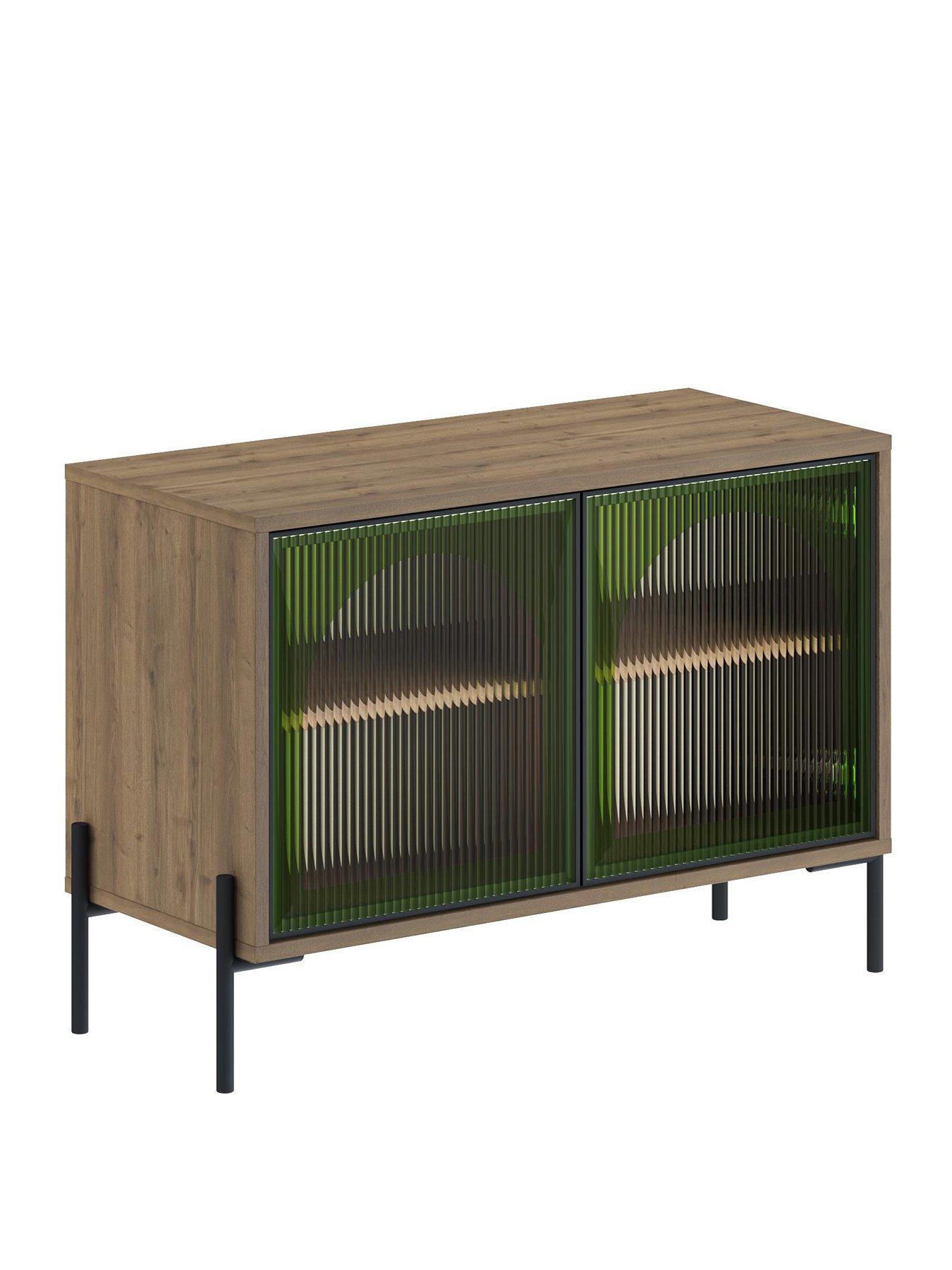 Image 2 of 6 of Decortie Robinson Glass Sideboard - Green