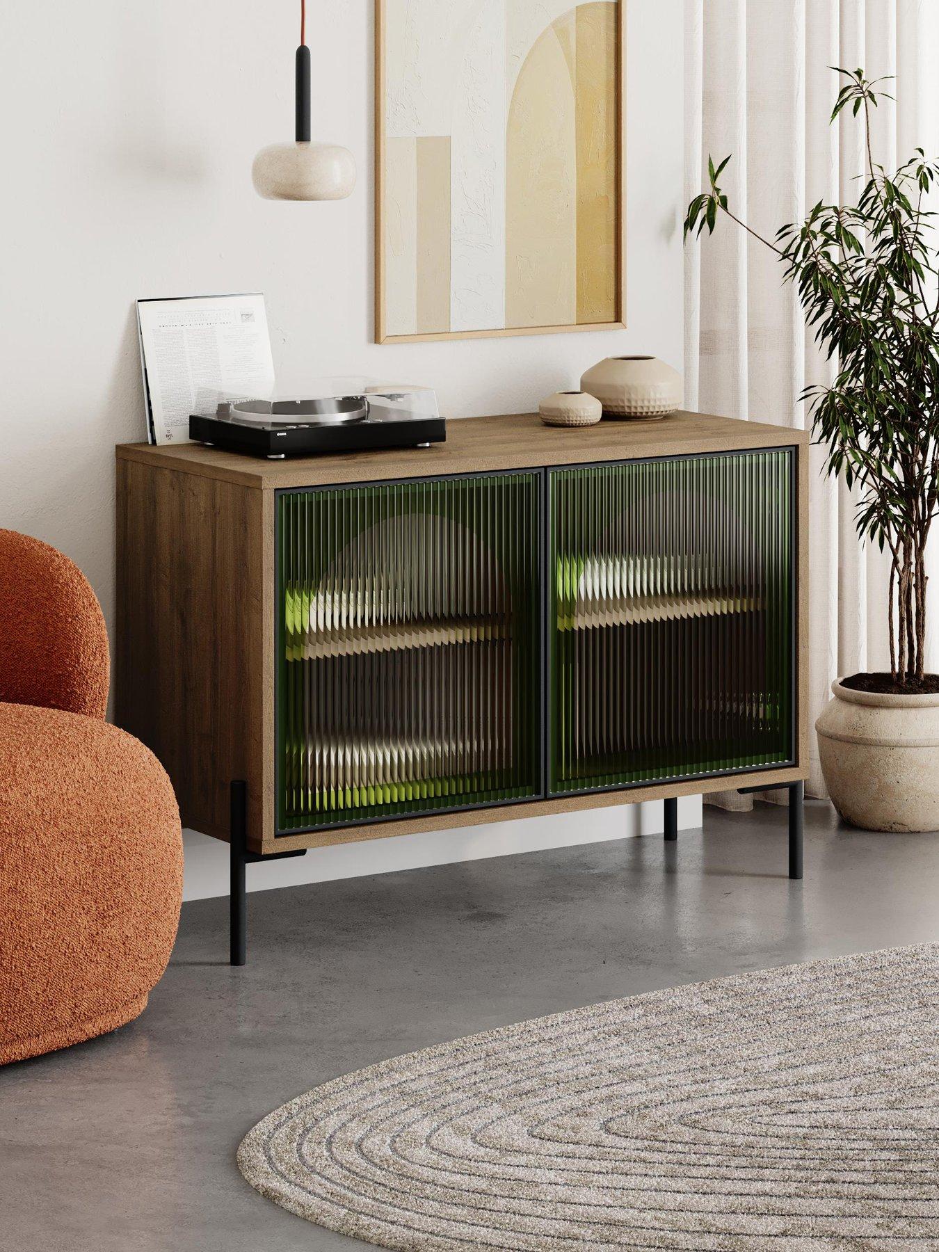 Image 3 of 6 of Decortie Robinson Glass Sideboard - Green