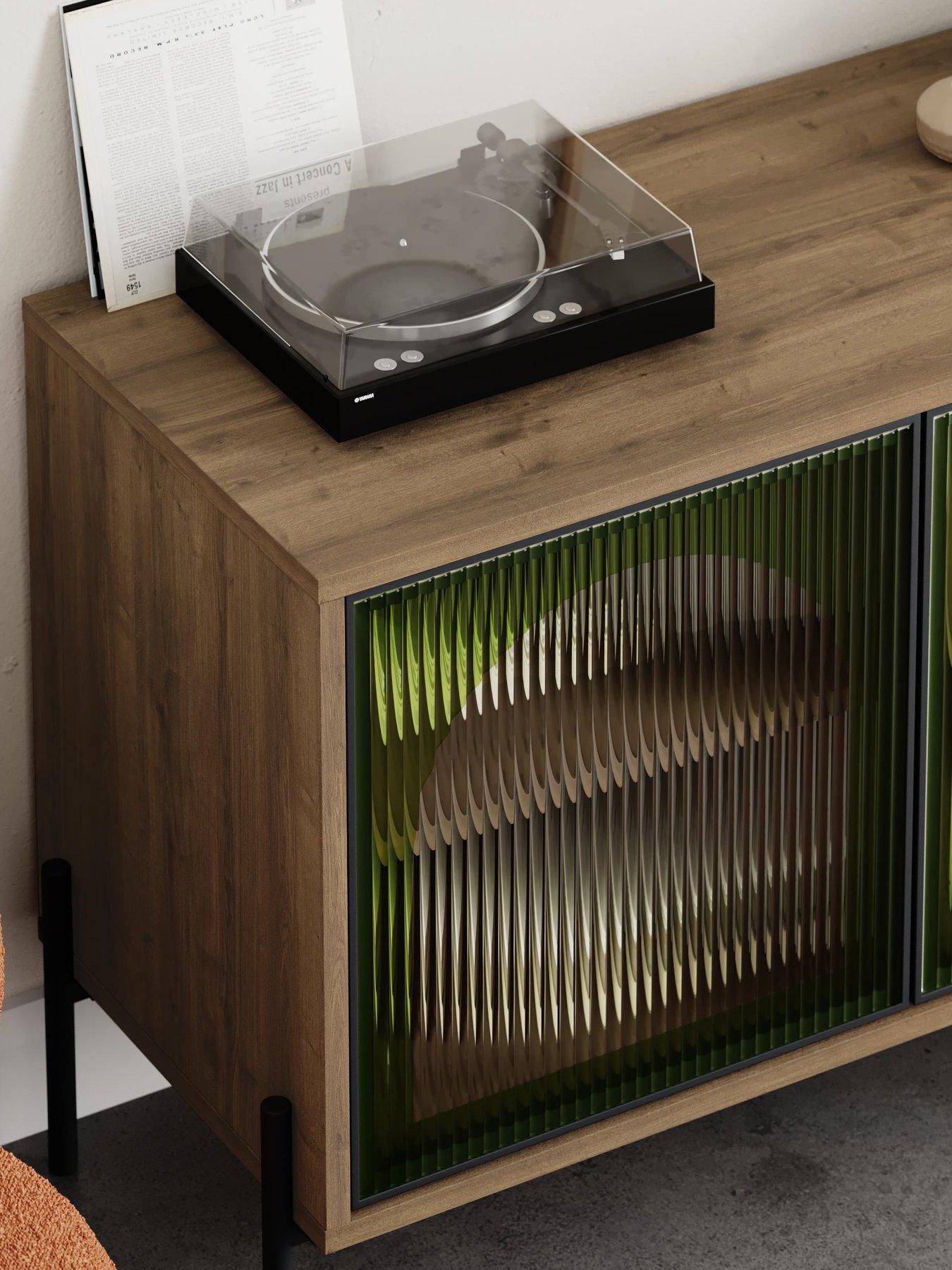 Image 4 of 6 of Decortie Robinson Glass Sideboard - Green