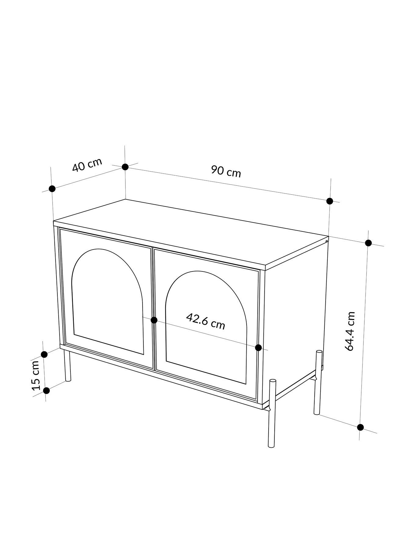 Image 5 of 6 of Decortie Robinson Glass Sideboard - Green