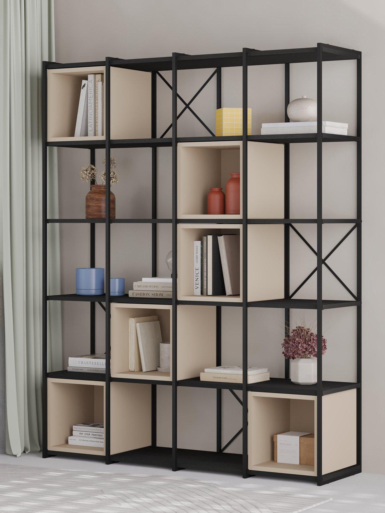front image of decortie-vale-maxi-bookcase-black