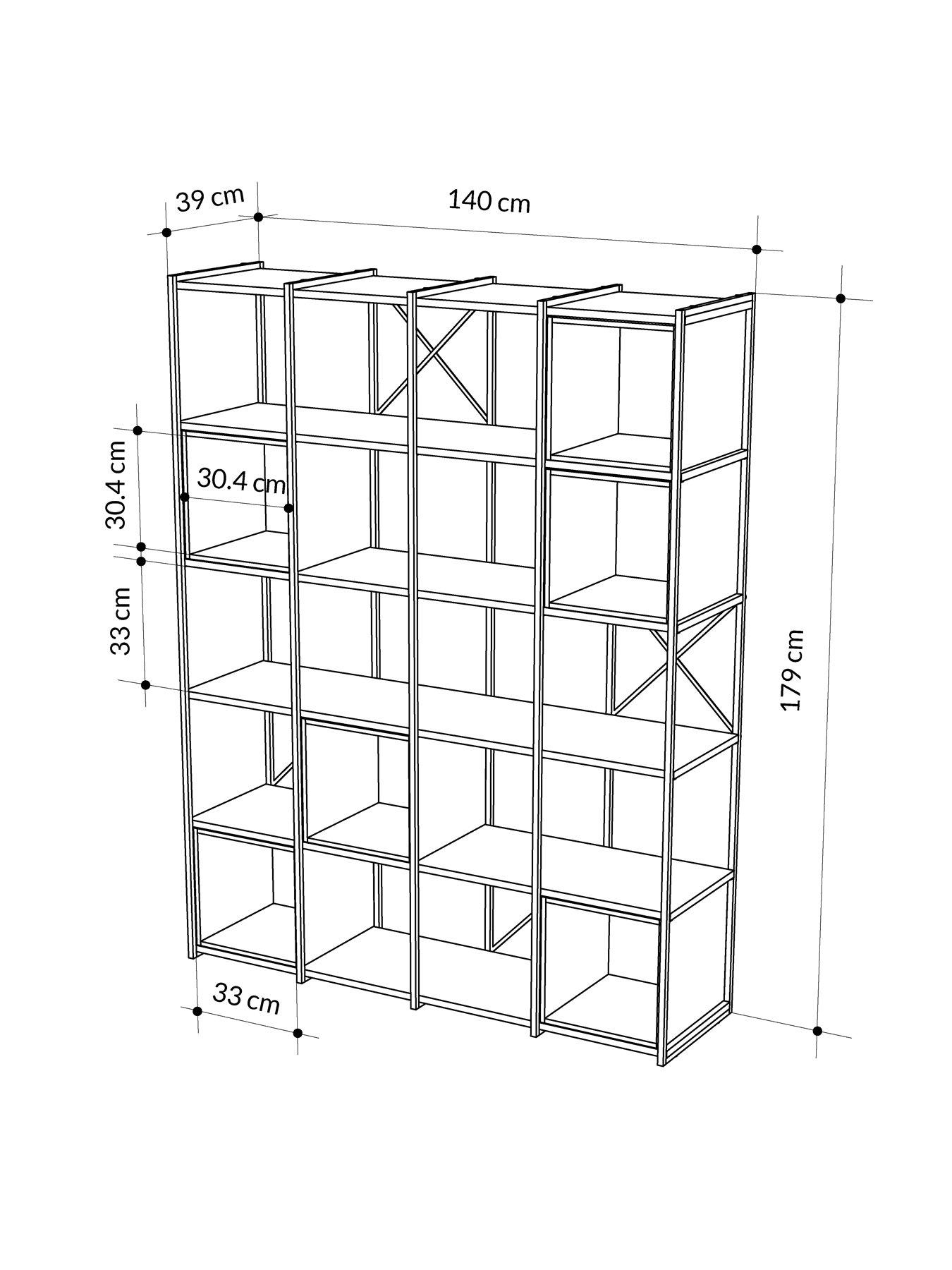  image of decortie-vale-maxi-bookcase-black