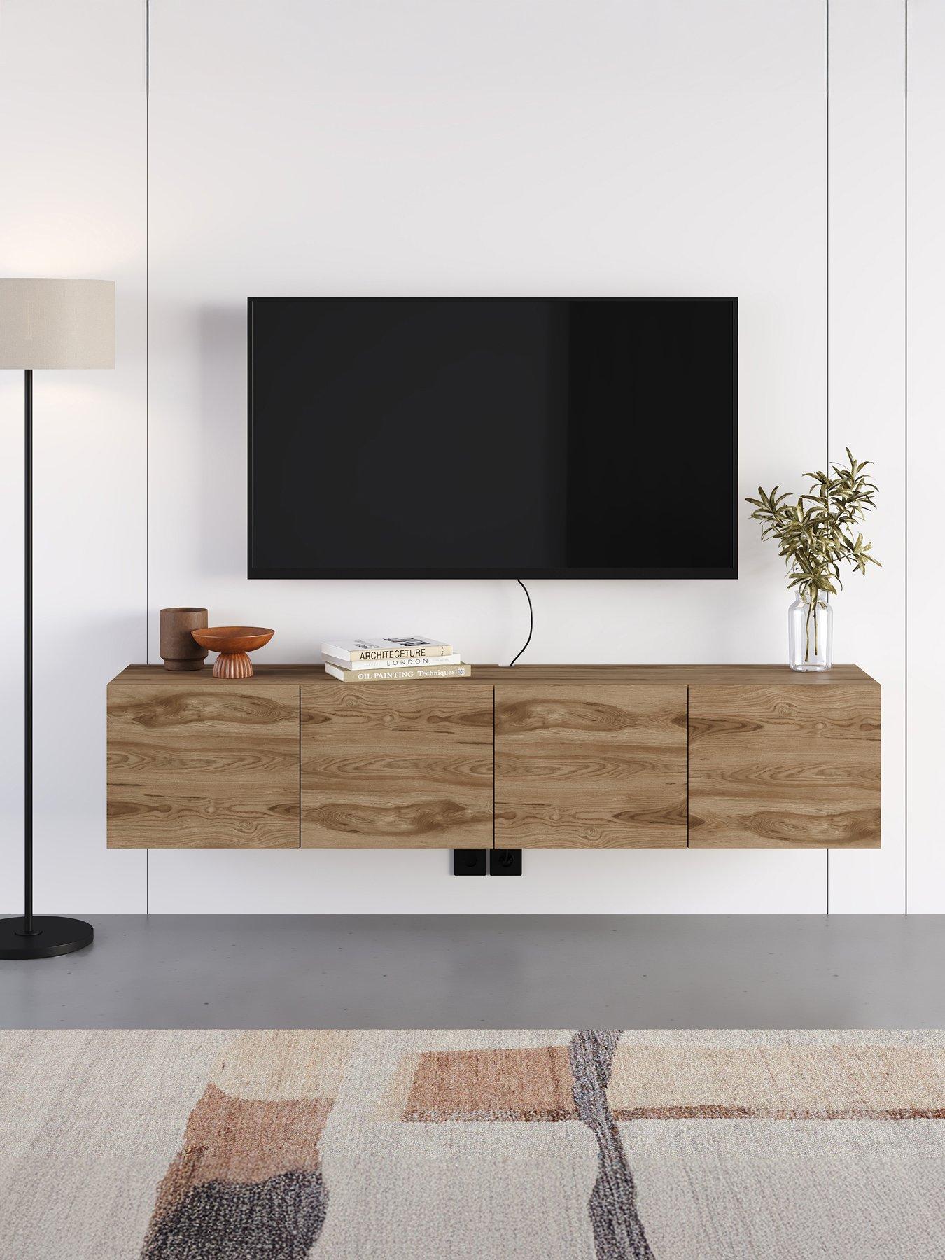  image of decortie-combe-wall-mounted-tv-cabinet-deep-oud