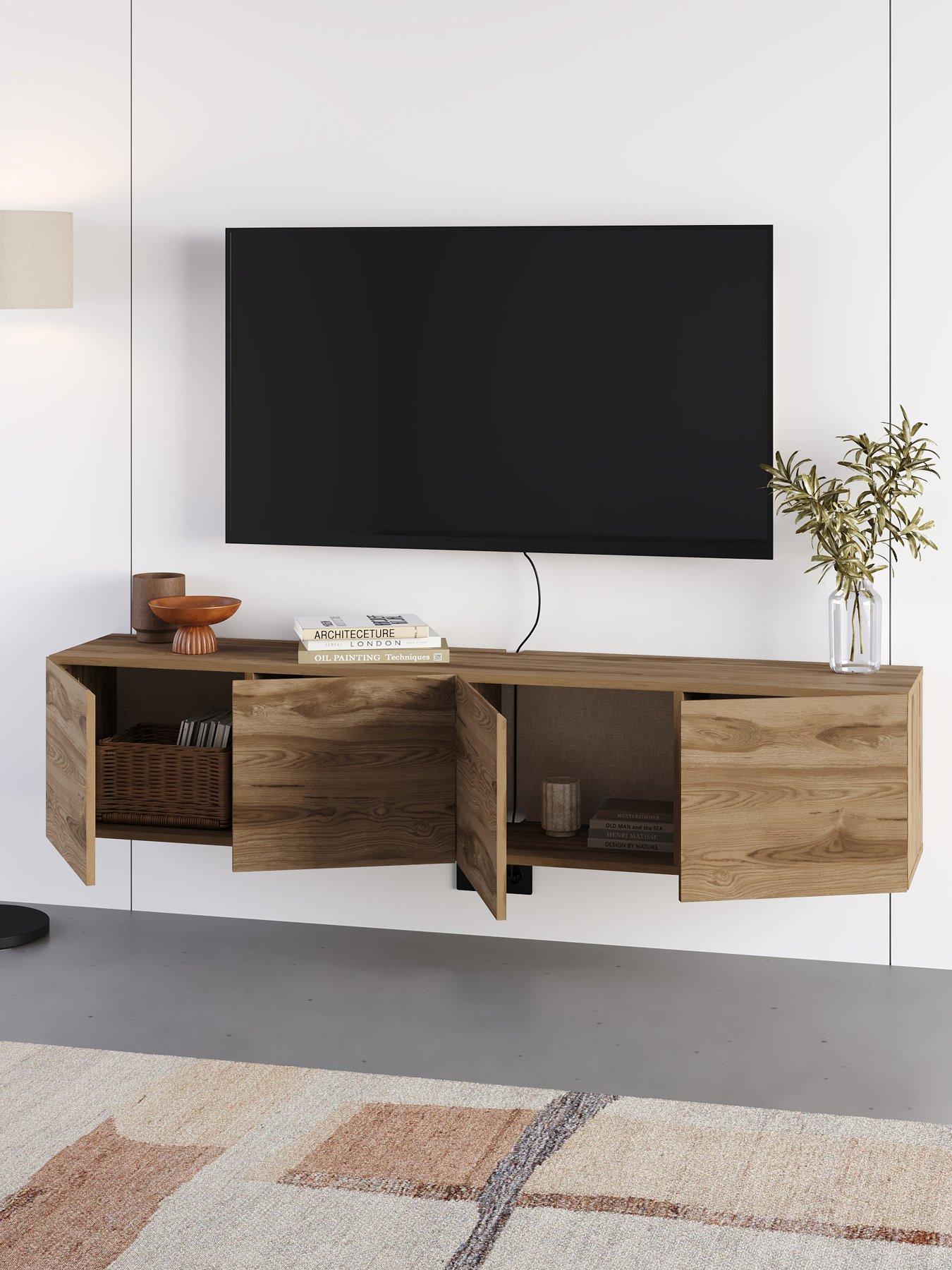  image of decortie-combe-wall-mounted-tv-cabinet-deep-oud