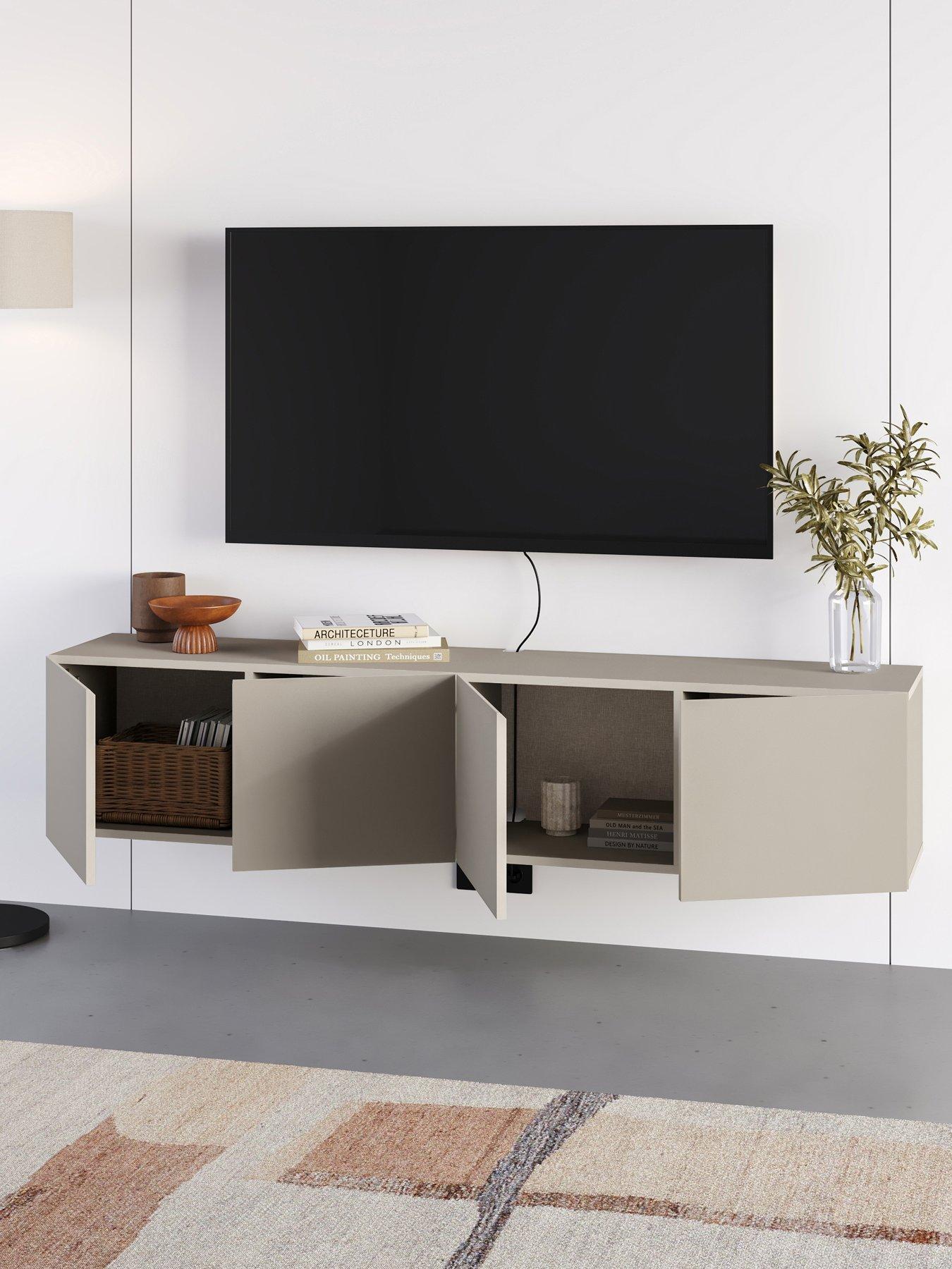  image of decortie-combe-wall-mounted-tv-cabinet-sandstone