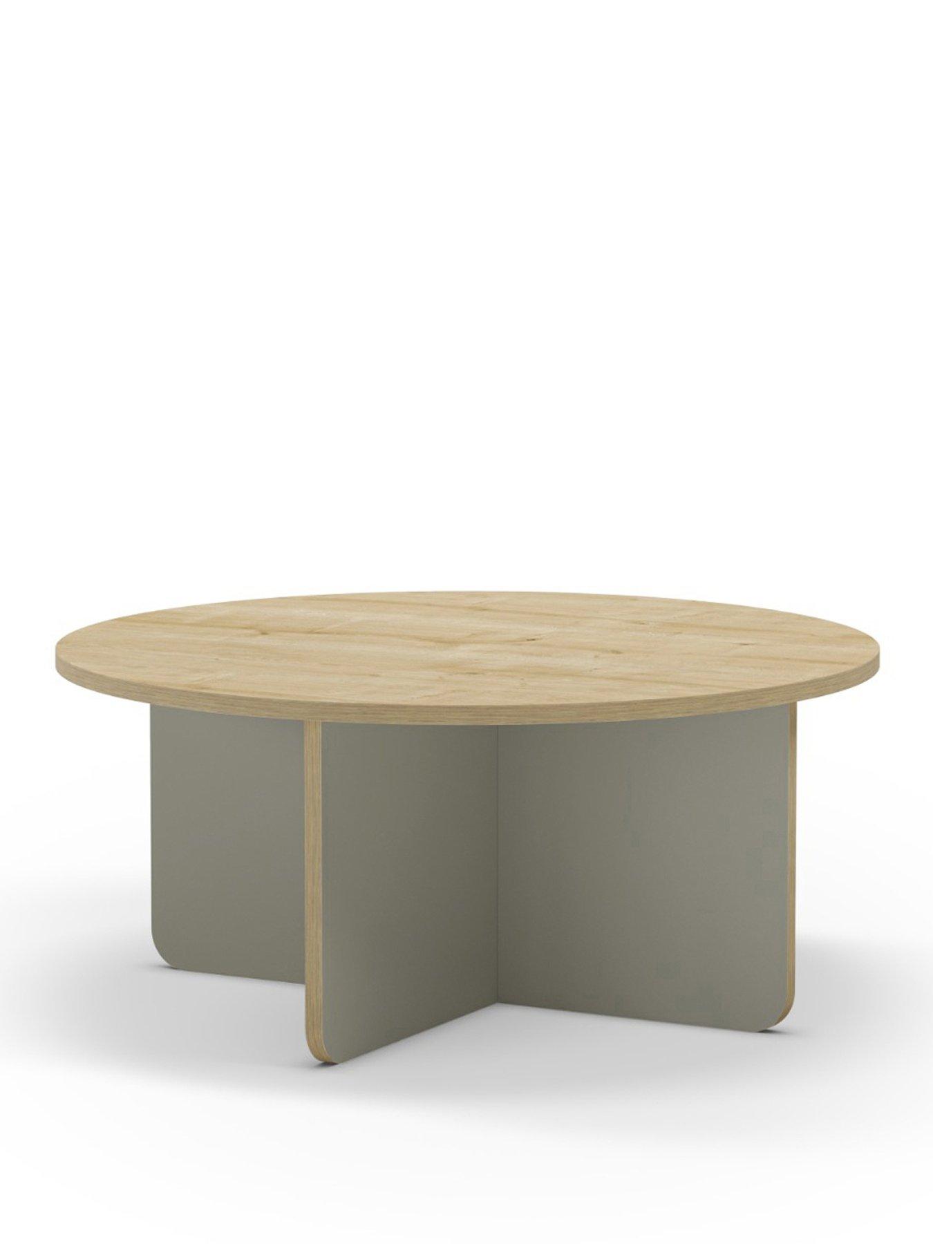  image of decortie-hillary-round-coffee-table-oak-green
